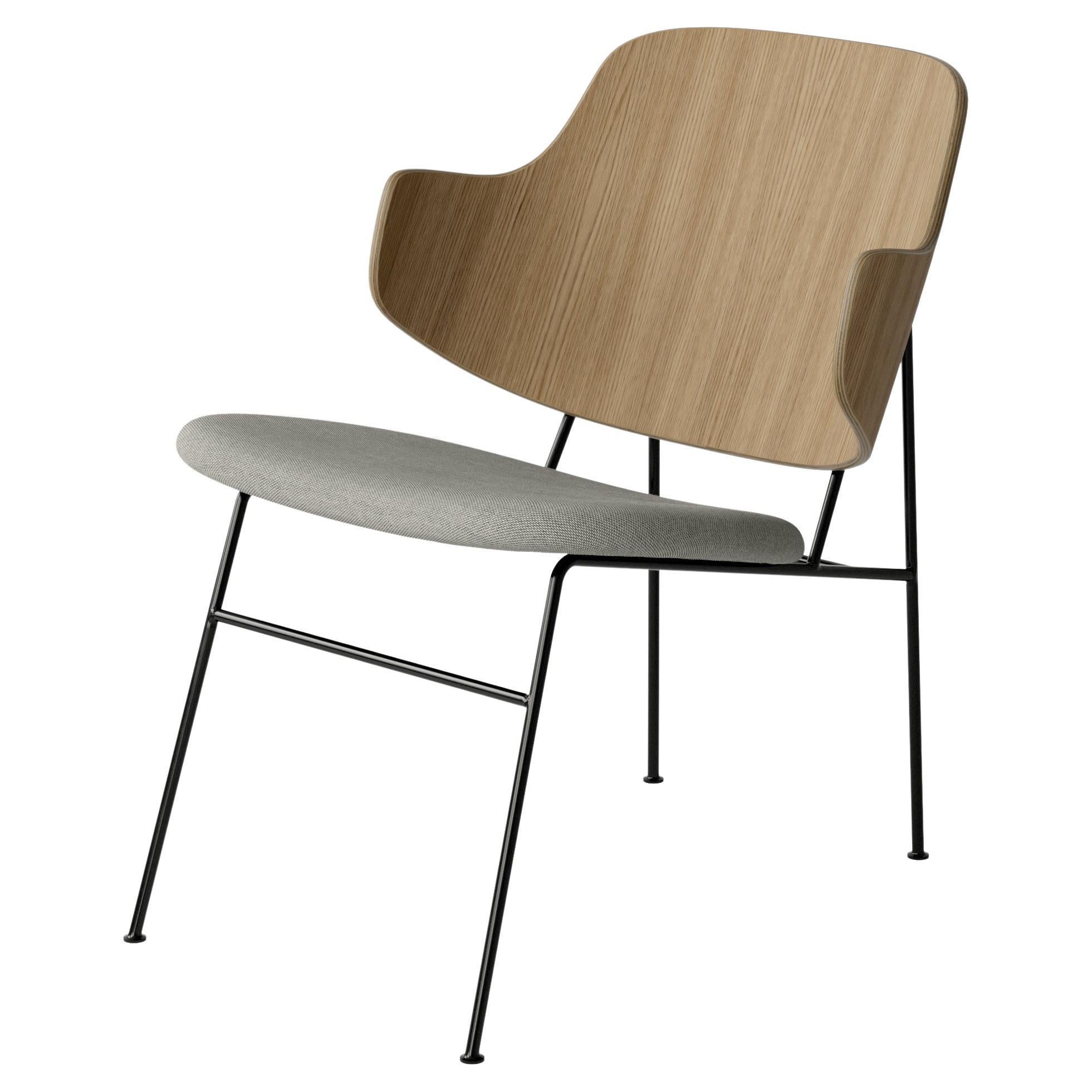 The Penguin Lounge Chair-Oak & Kvadrat, Re-wool 218-by Ib Kofod-Larsen, for Audo