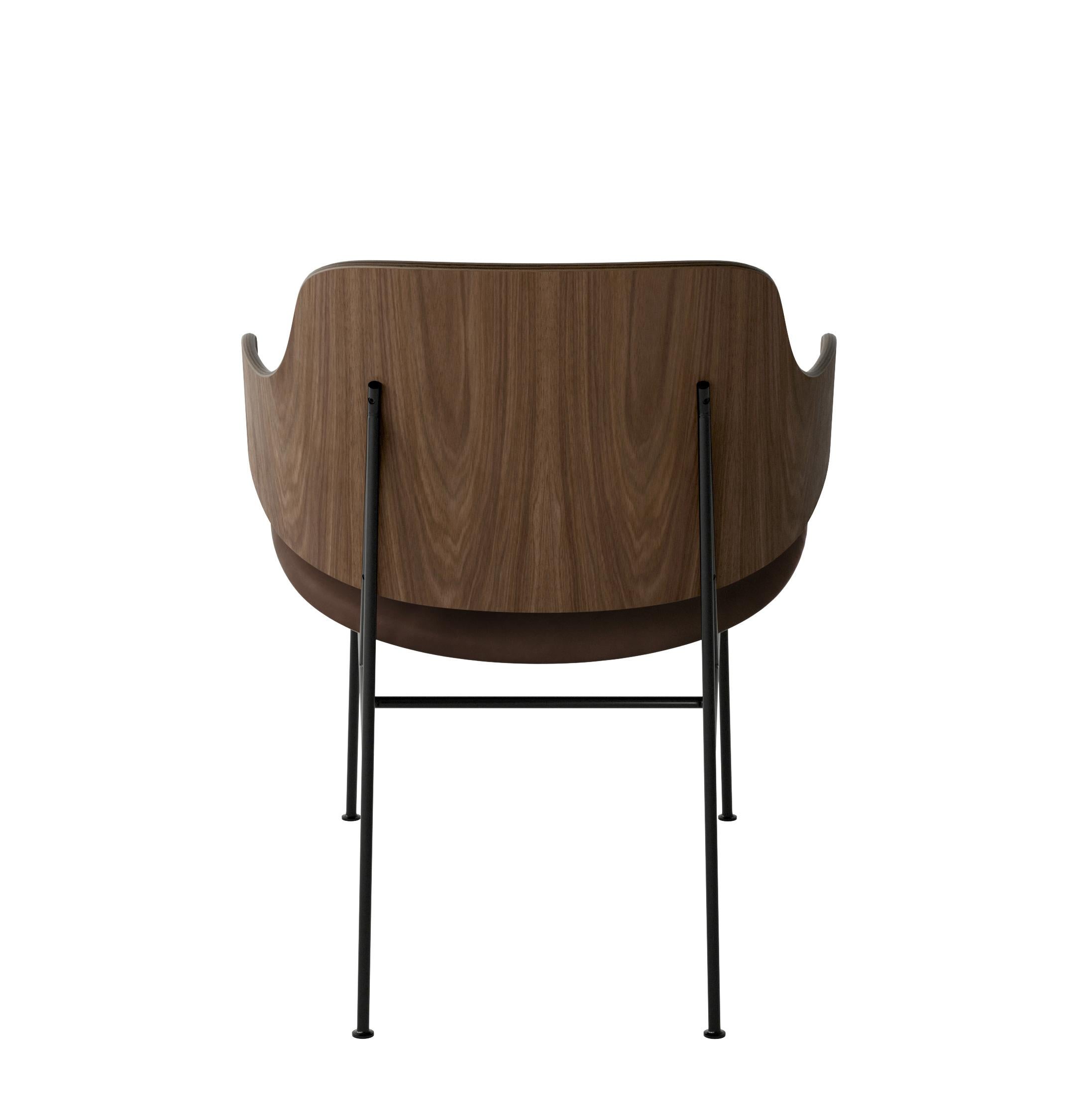 Scandinavian Modern The Penguin Lounge Chair-Walnut & Leather Dakar 0329-by Ib Kofod-Larsen-for Audo For Sale