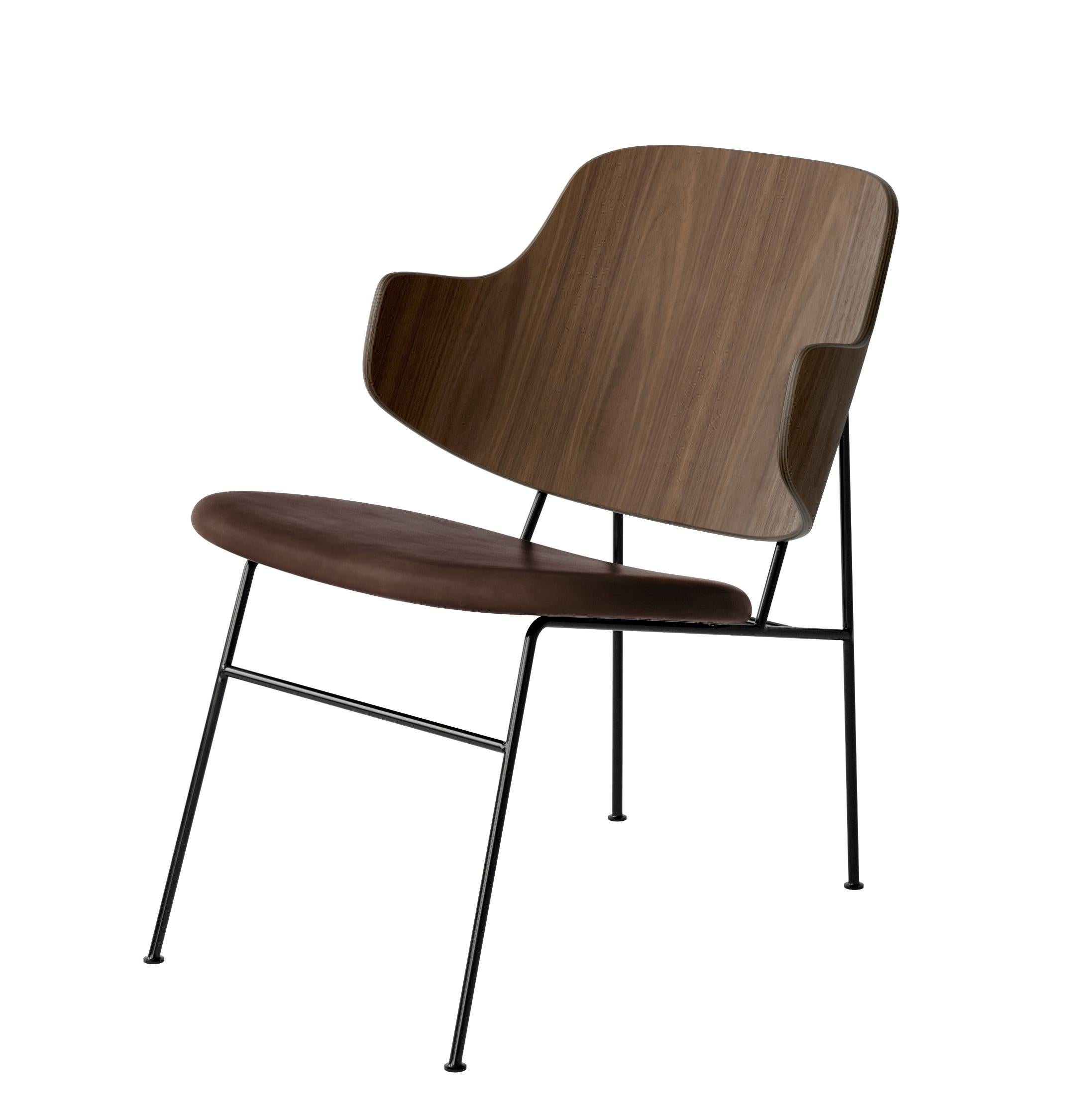 The Penguin Lounge Chair-Walnut & Leather Dakar 0329-by Ib Kofod-Larsen-for Audo In New Condition For Sale In Dubai, AE