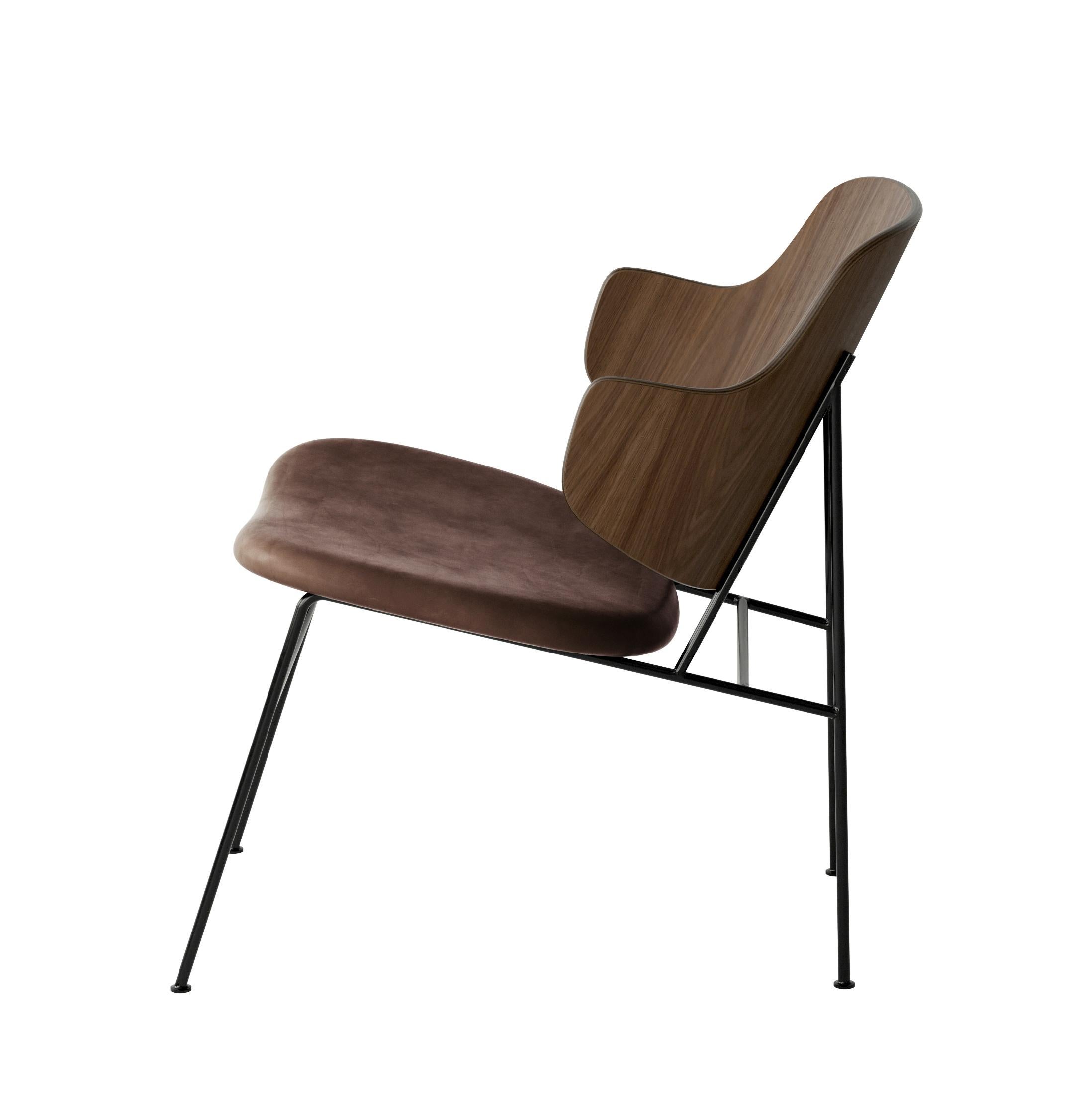 Contemporary The Penguin Lounge Chair-Walnut & Leather Dakar 0329-by Ib Kofod-Larsen-for Audo For Sale