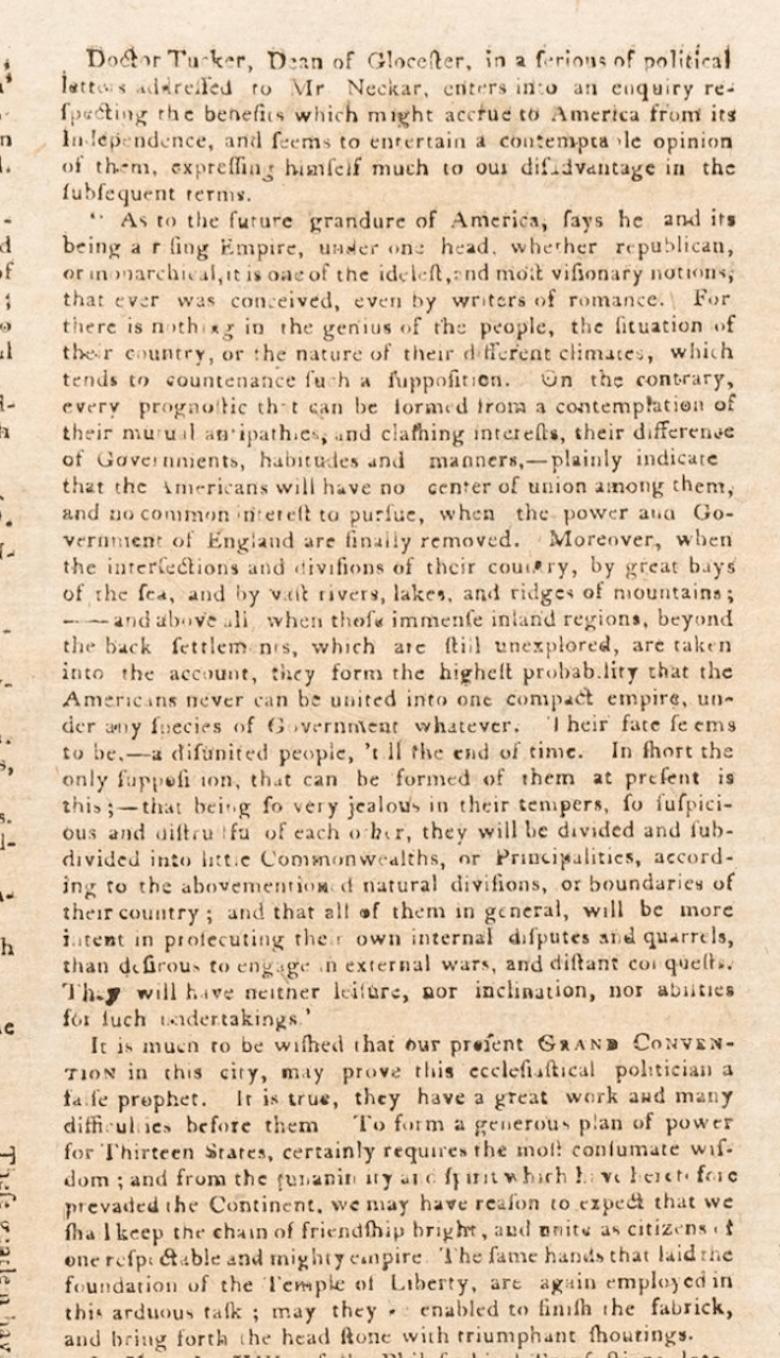 The Pennsylvania Journal und The Weekly Advertiser, herausgegeben am 16. Juni 1787 (amerikanisch) im Angebot