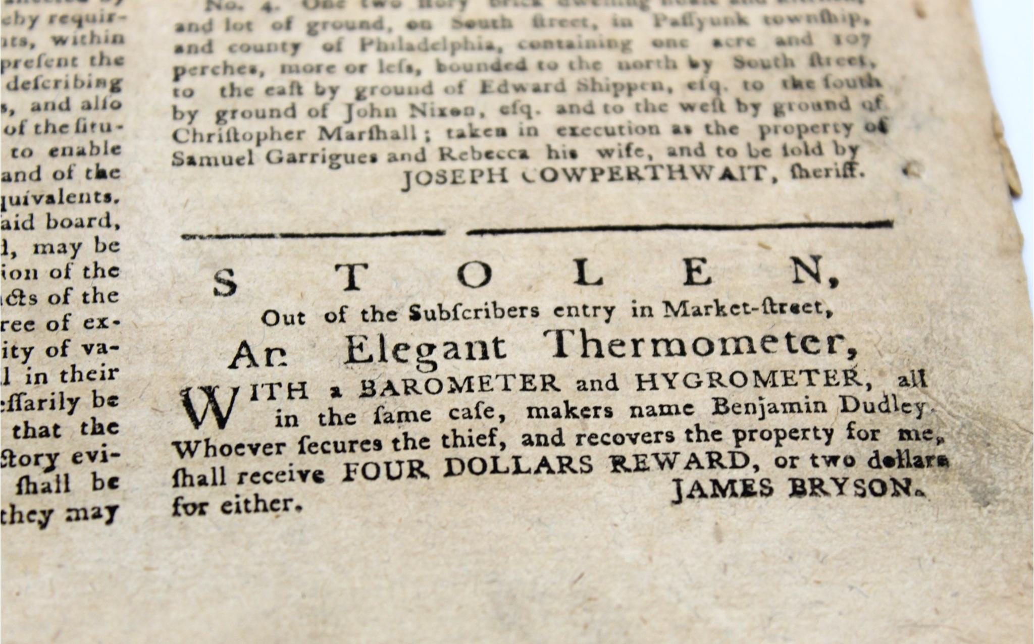 The Pennsylvania Journal und The Weekly Advertiser, herausgegeben am 16. Juni 1787 im Angebot 6