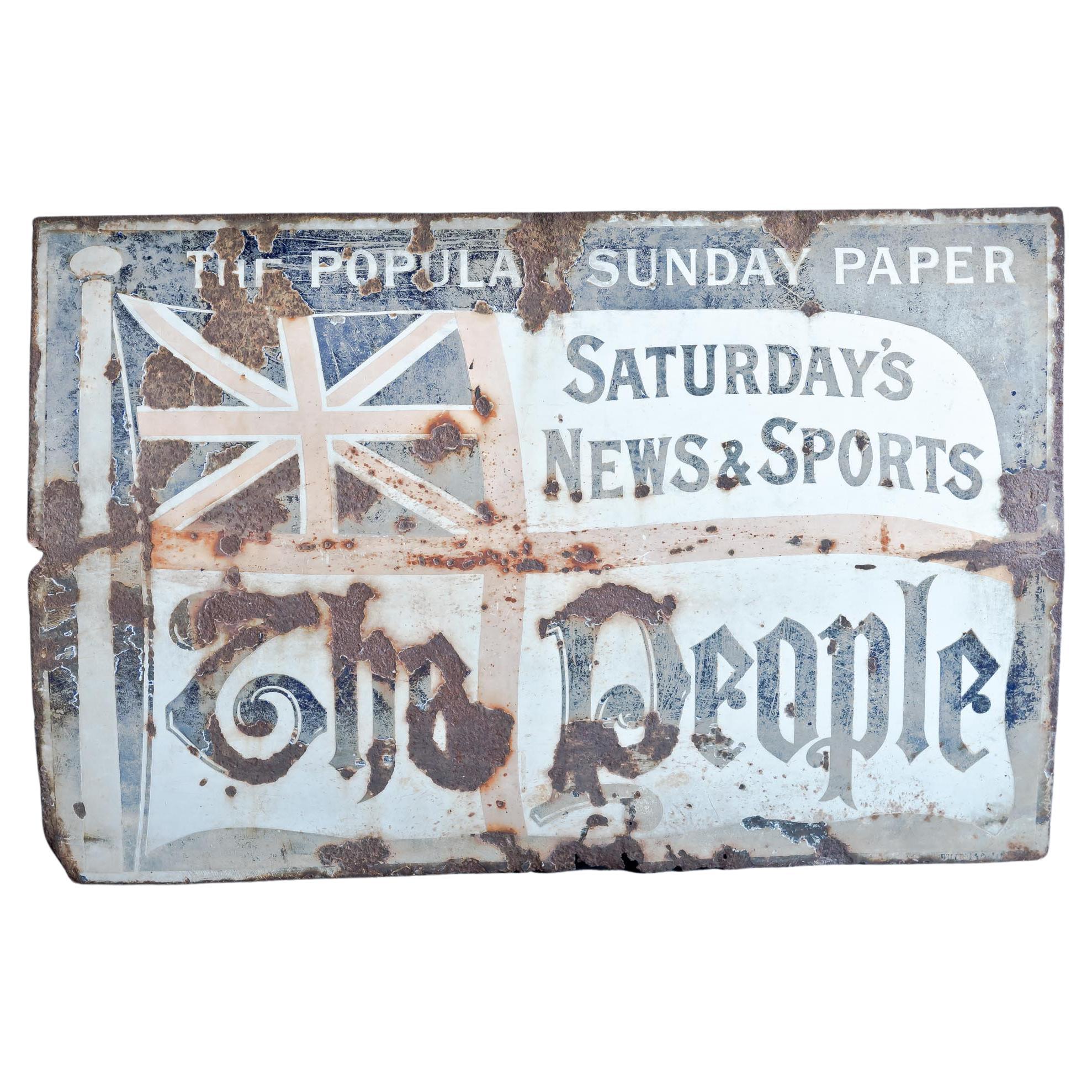 The People Newspaper Enamel Sign For Sale