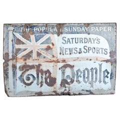 Vintage The People Newspaper Enamel Sign