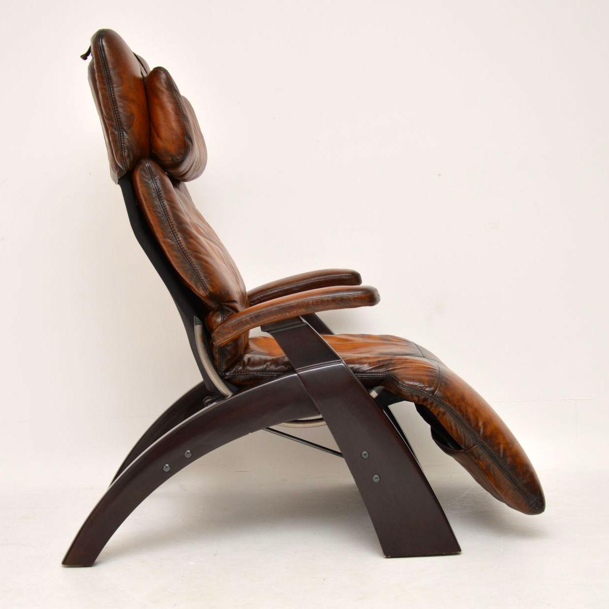 The Perfect Chair, Retro Leather Zero Gravity Reclining Armchair at
