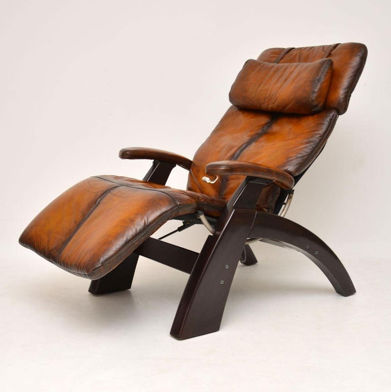 The Perfect Chair, Retro Leather Zero Gravity Reclining Armchair at 1stDibs
