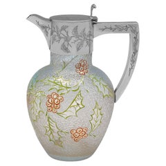 The perfect Christmas claret jug - with holy and ivy decoration made in 1896