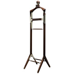 Permanent Style Valet Stand by Honorific in Solid Brass and Black Walnut