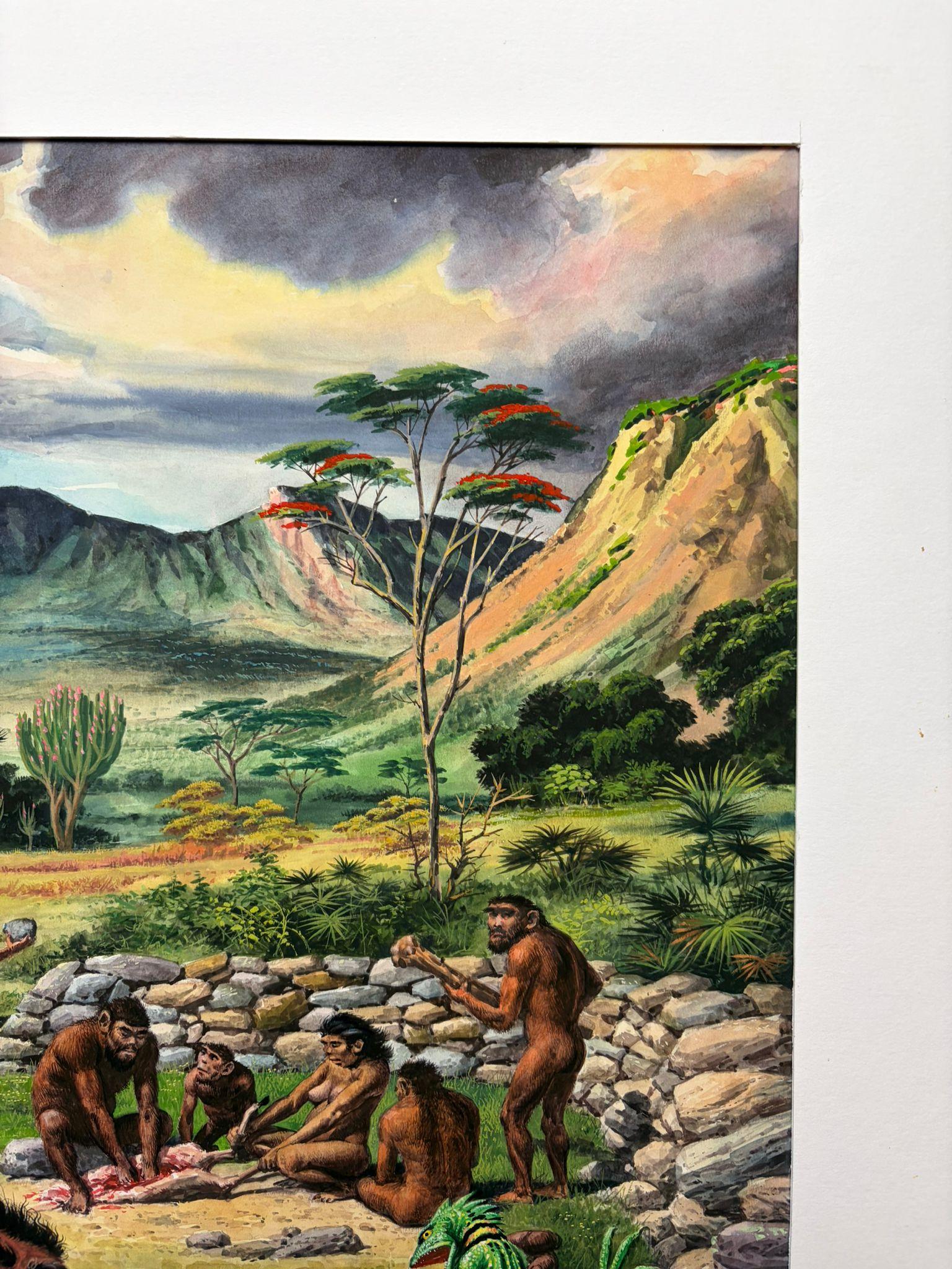 Papier Le phénomène de l'homme - Illustration originale à la gouache de Charles Burki, 1967 en vente