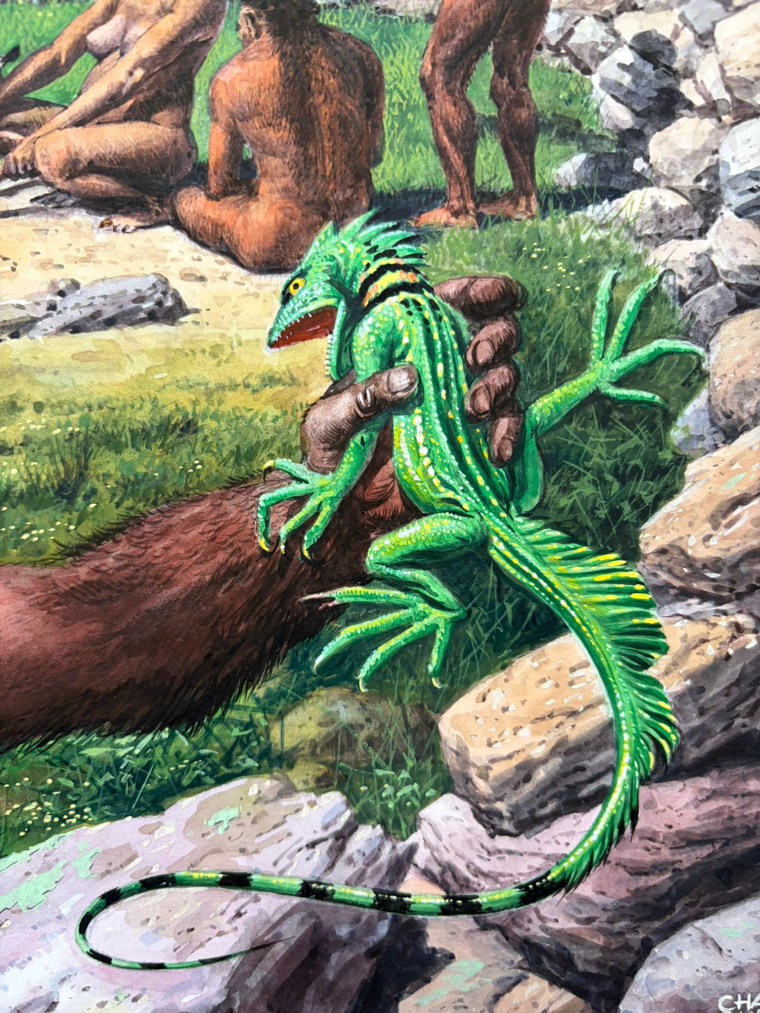 Le phénomène de l'homme - Illustration originale à la gouache de Charles Burki, 1967 en vente 2