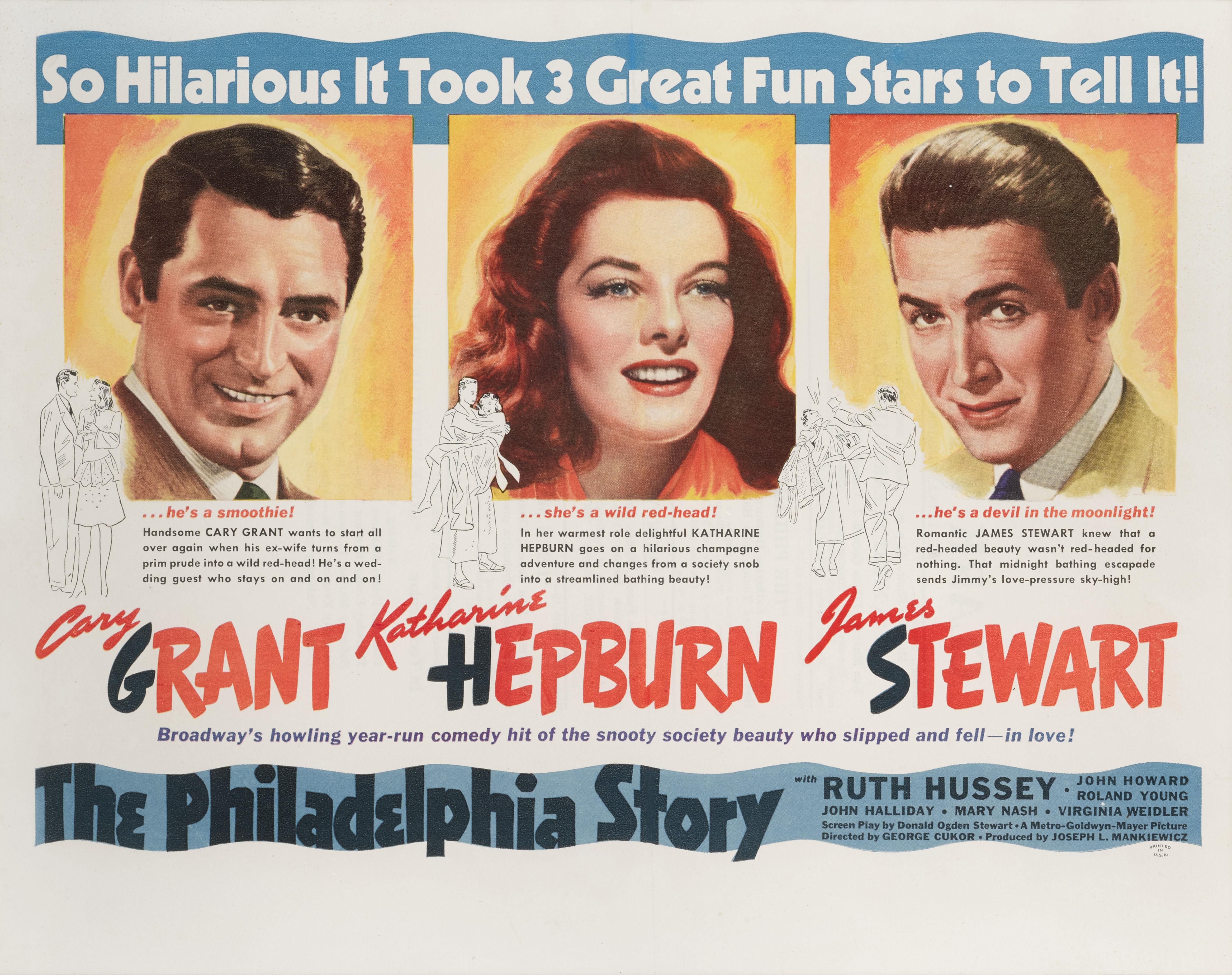 Pubblicità commerciale originale degli Stati Uniti per la classica commedia del 1940 
con Cary Grant, Katherine Hepburn e James Stewart. Questo film è stato diretto da George Cukor.
Questo pezzo è in carta di conservazione con supporto e 