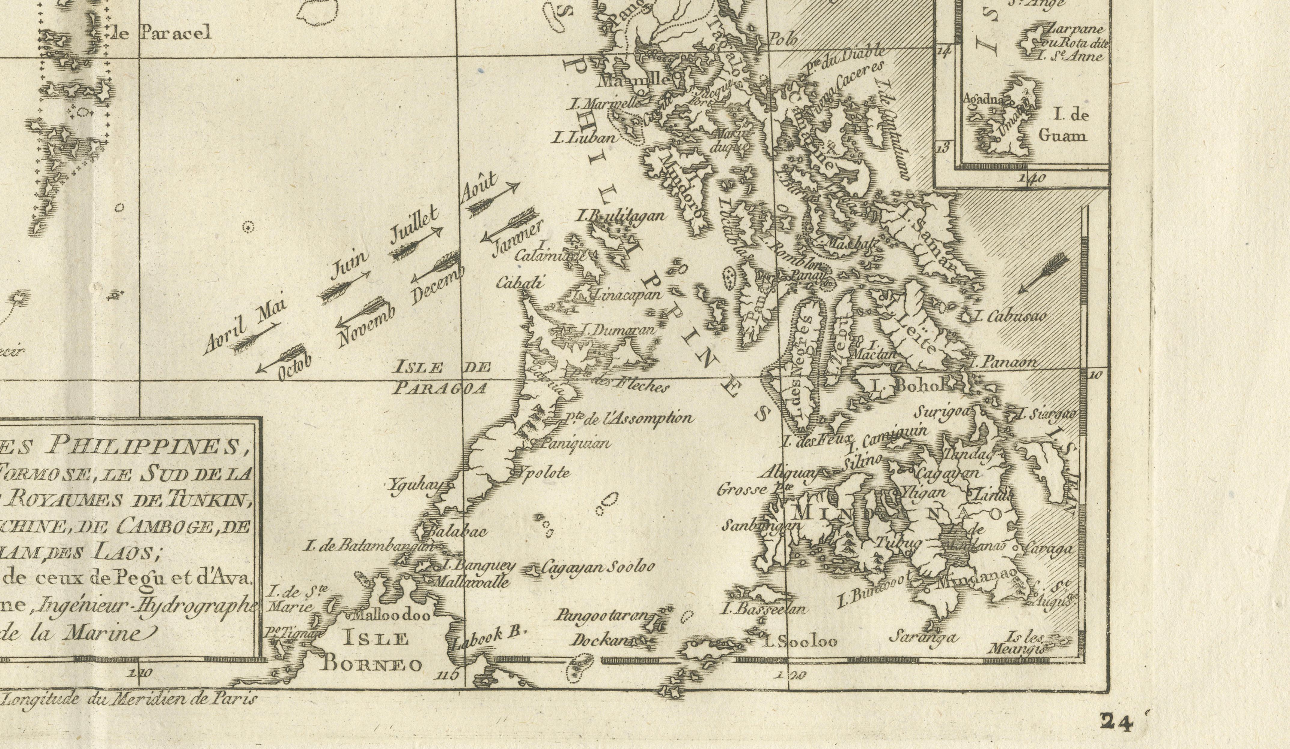 The Philippines & Southeast Asia – Bonne’s Antique Map of Indo-China, c.1780