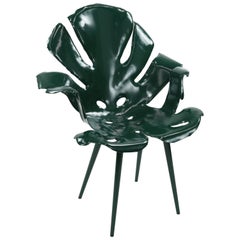 Philodendron Leaf Dining Chair in Polychromed Brass by Christopher Kreiling