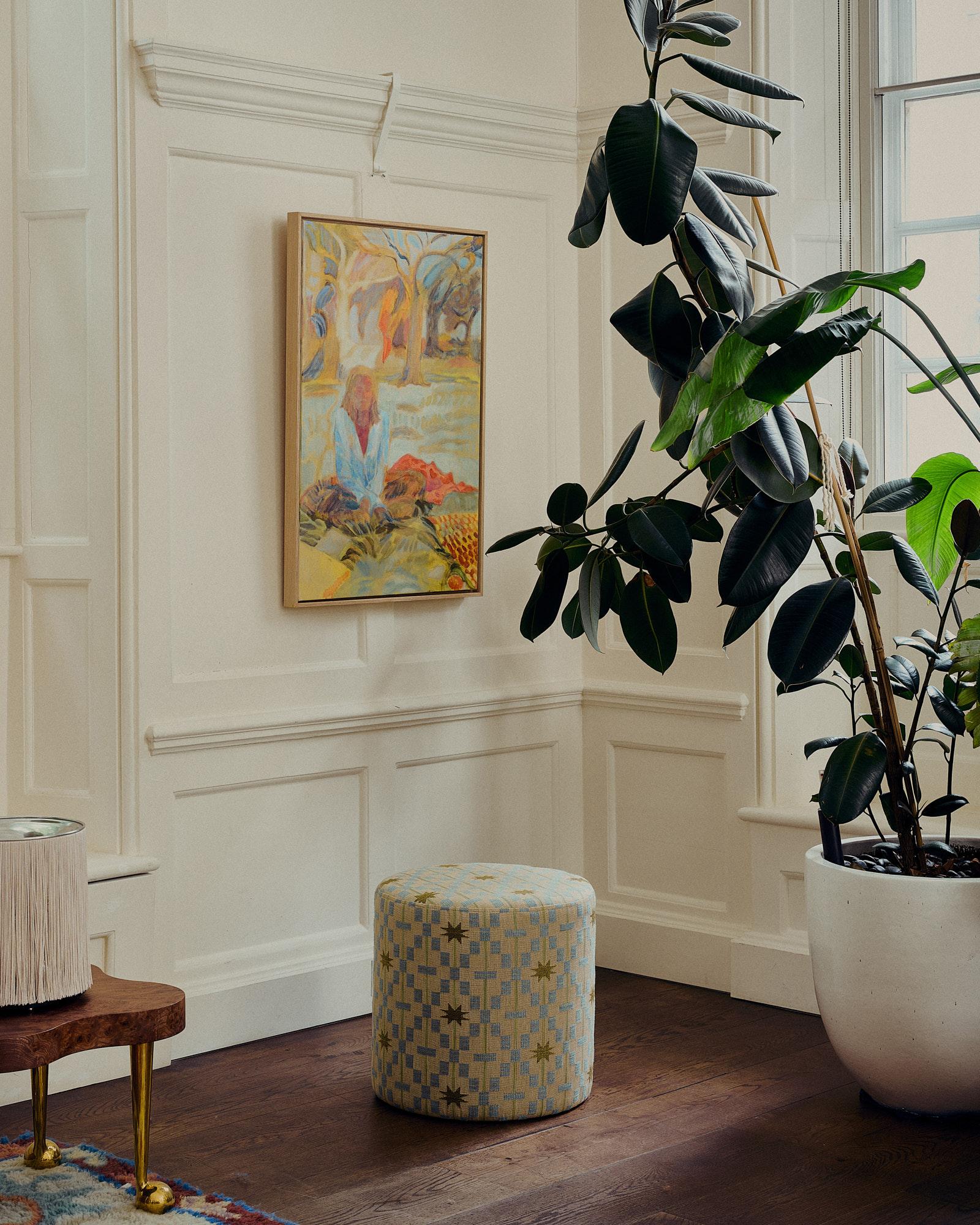 Contemporary The Pill Stool In Afua Olive by Sister by Studio Ashby For Sale