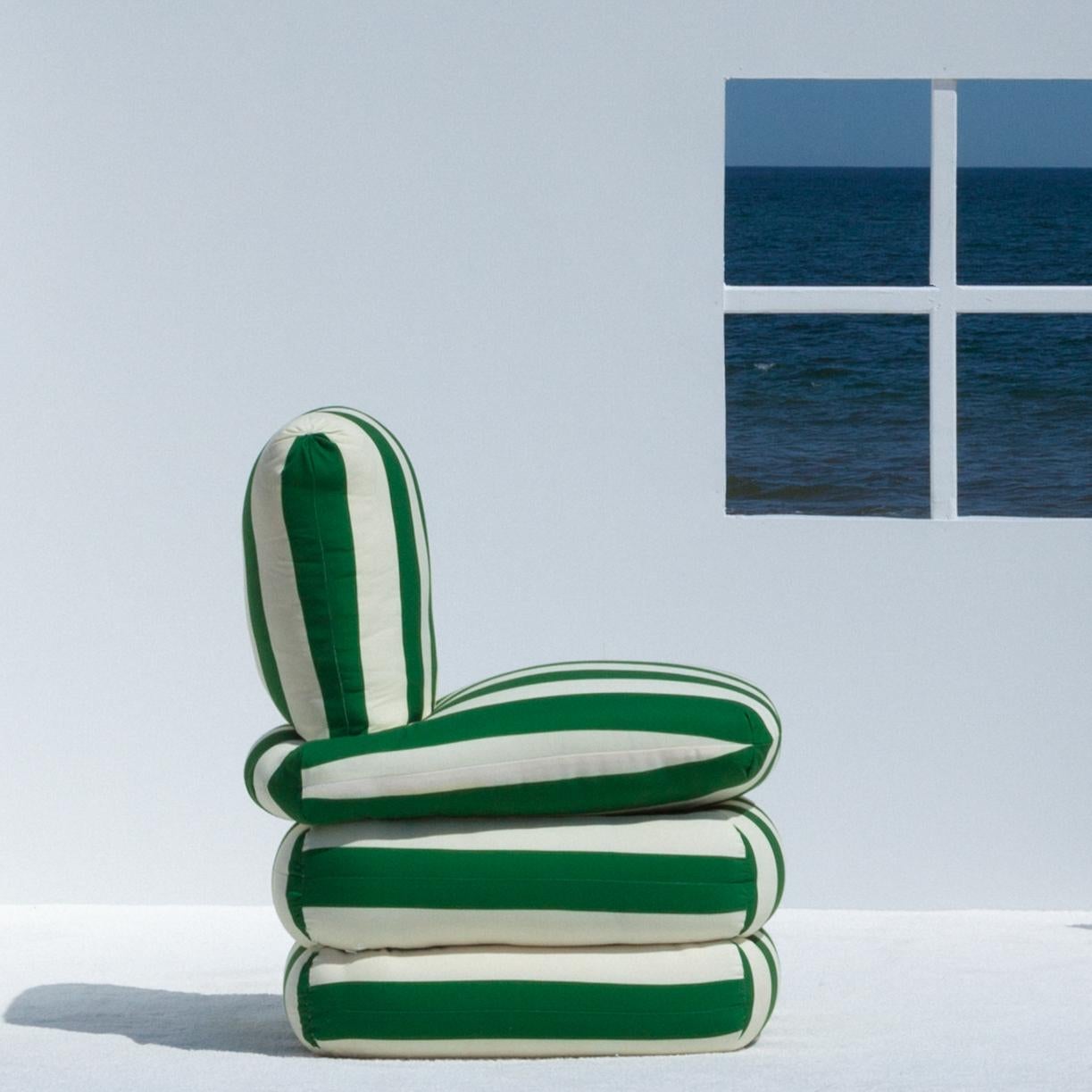 Contemporary Pillow Chair, Green