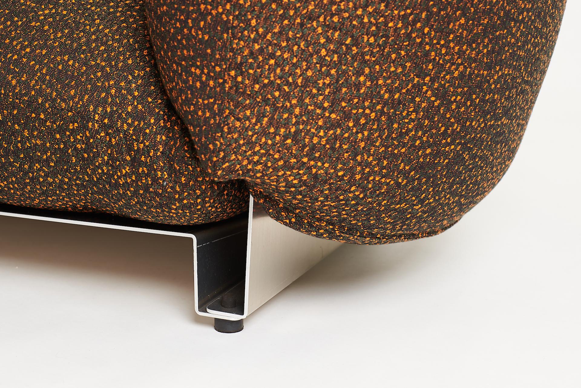 El Sofá Pillow Asiento Triple - Sofá tapizado modular con estructura de aluminio Aluminio en venta