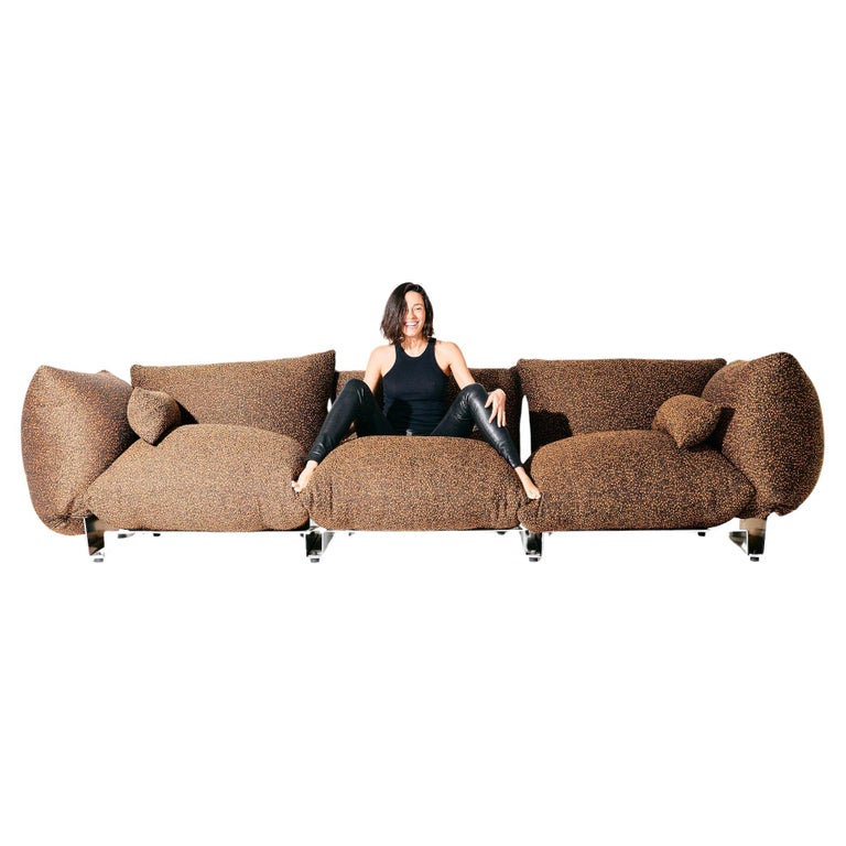 Modern Modular Triple Seat Upholstered Sofa with Aluminum Frame by KLEIN For Sale at 1stDibs