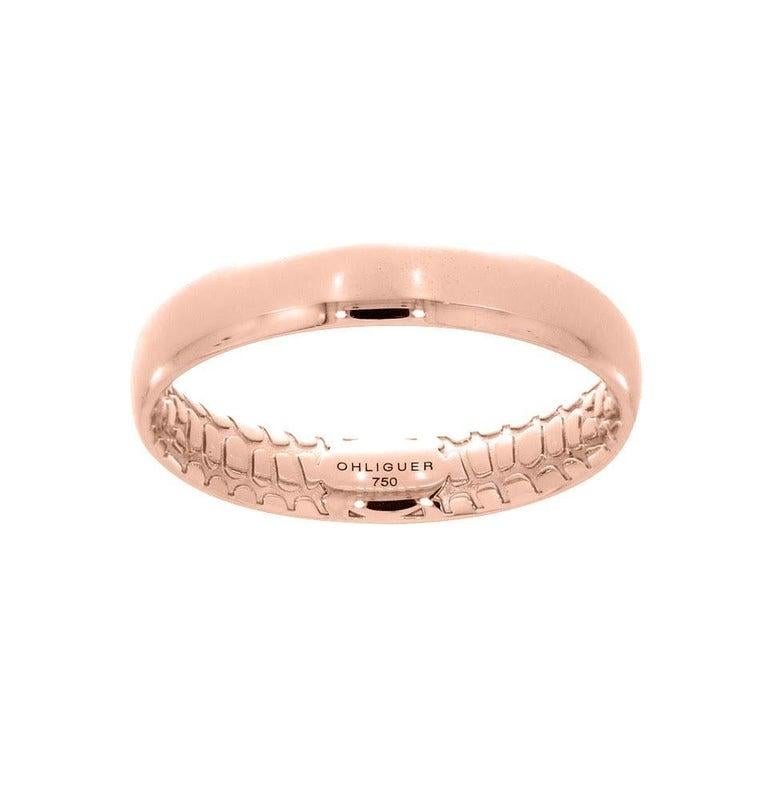 For Sale:  Pink Crocodile Ring in 18ct Rose Gold with Crocodile Filigree 4