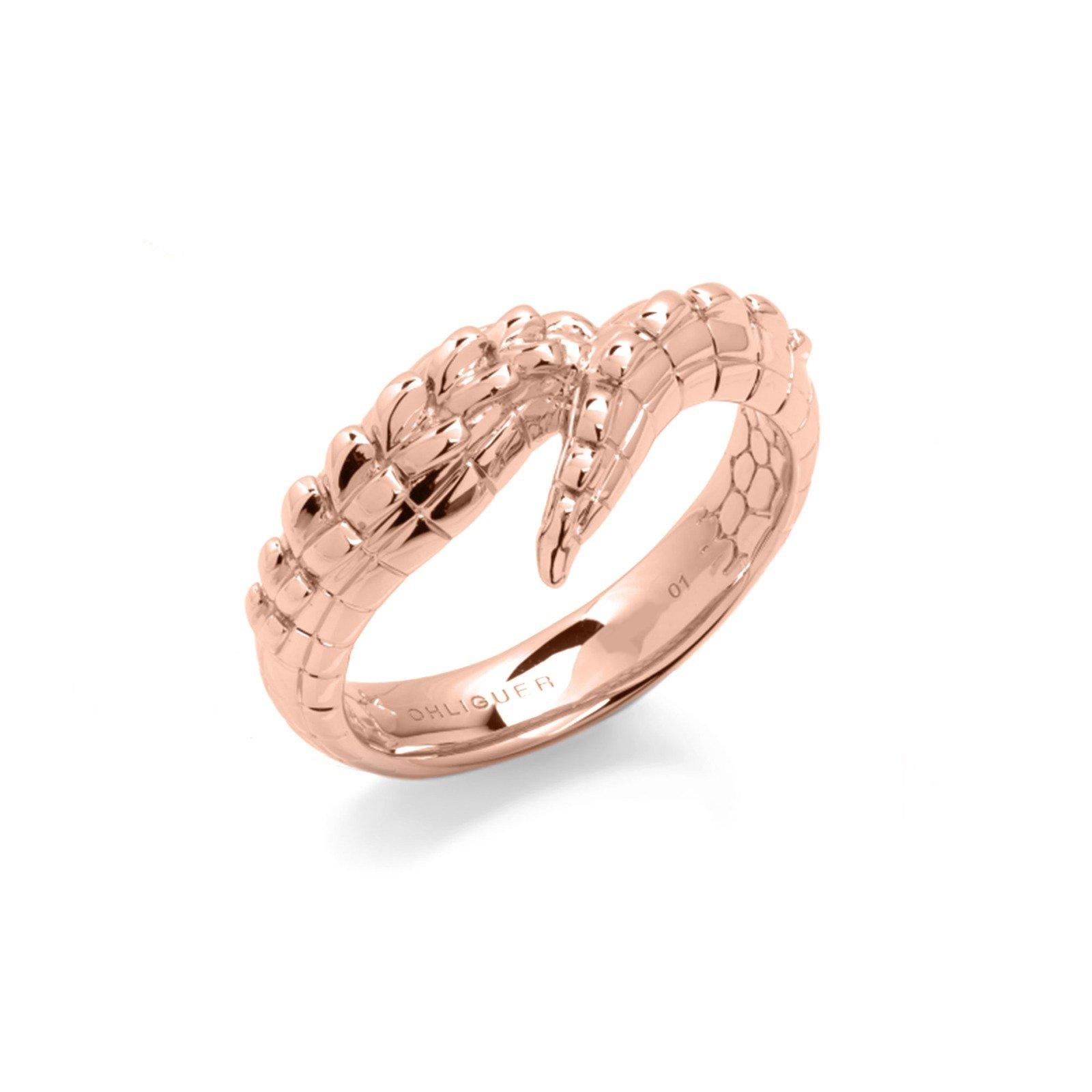 For Sale:  Pink Crocodile Tail Ring in 18ct Rose Gold 2