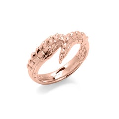 Pink Crocodile Tail Ring in 18ct Rose Gold