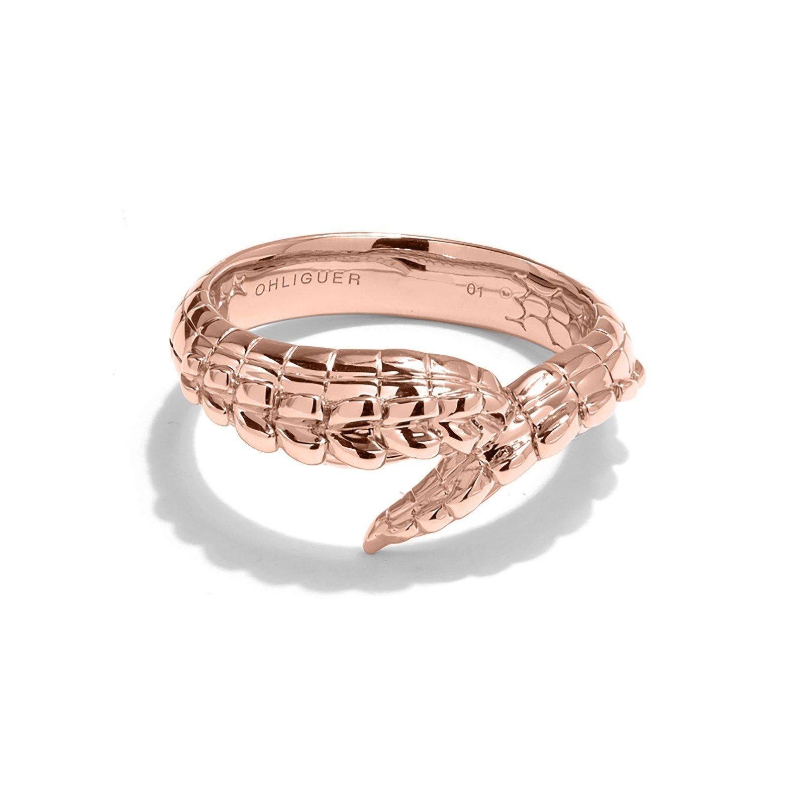For Sale:  Pink Crocodile Tail Ring in 18ct Rose Gold 3