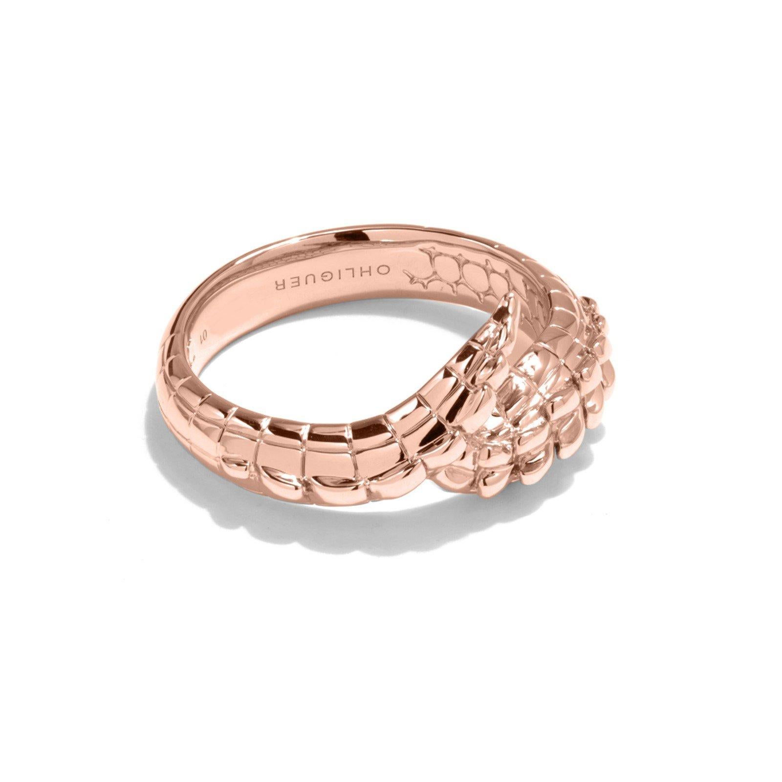 For Sale:  Pink Crocodile Tail Ring in 18ct Rose Gold 5