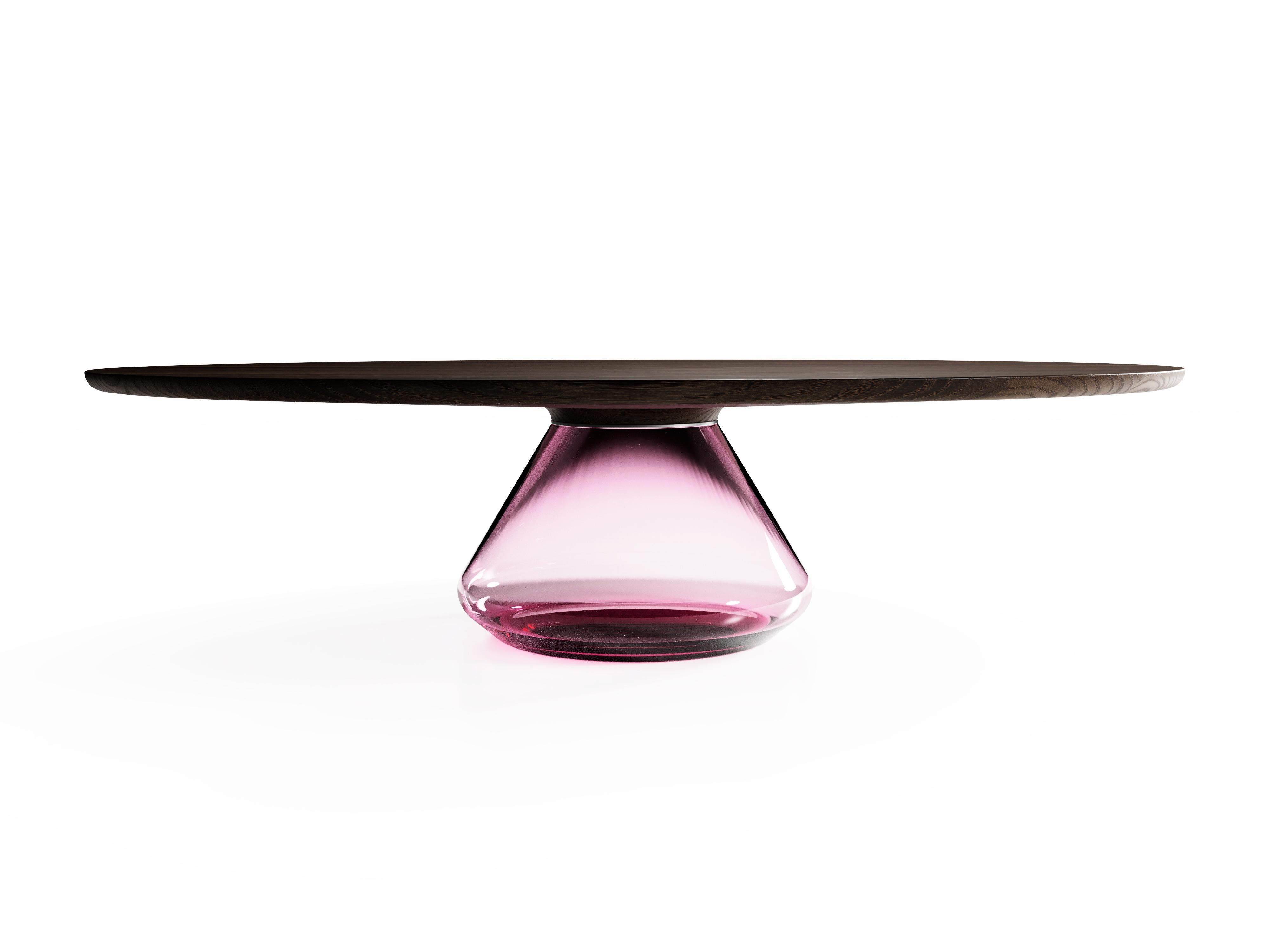 Glass The Pink Lady Eclipse I, Limited Edition Coffee Table by Grzegorz Majka