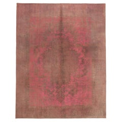 Alfombra turca vintage teñida, la industria moderna se mezcla con la rapsodia bohemia