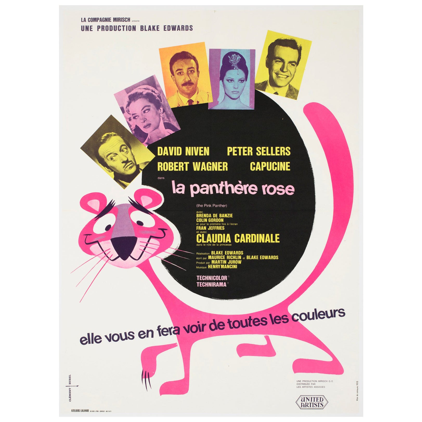 La Panthère rose 1964 Affiche du film français Moyenne, Clement Hurel en vente