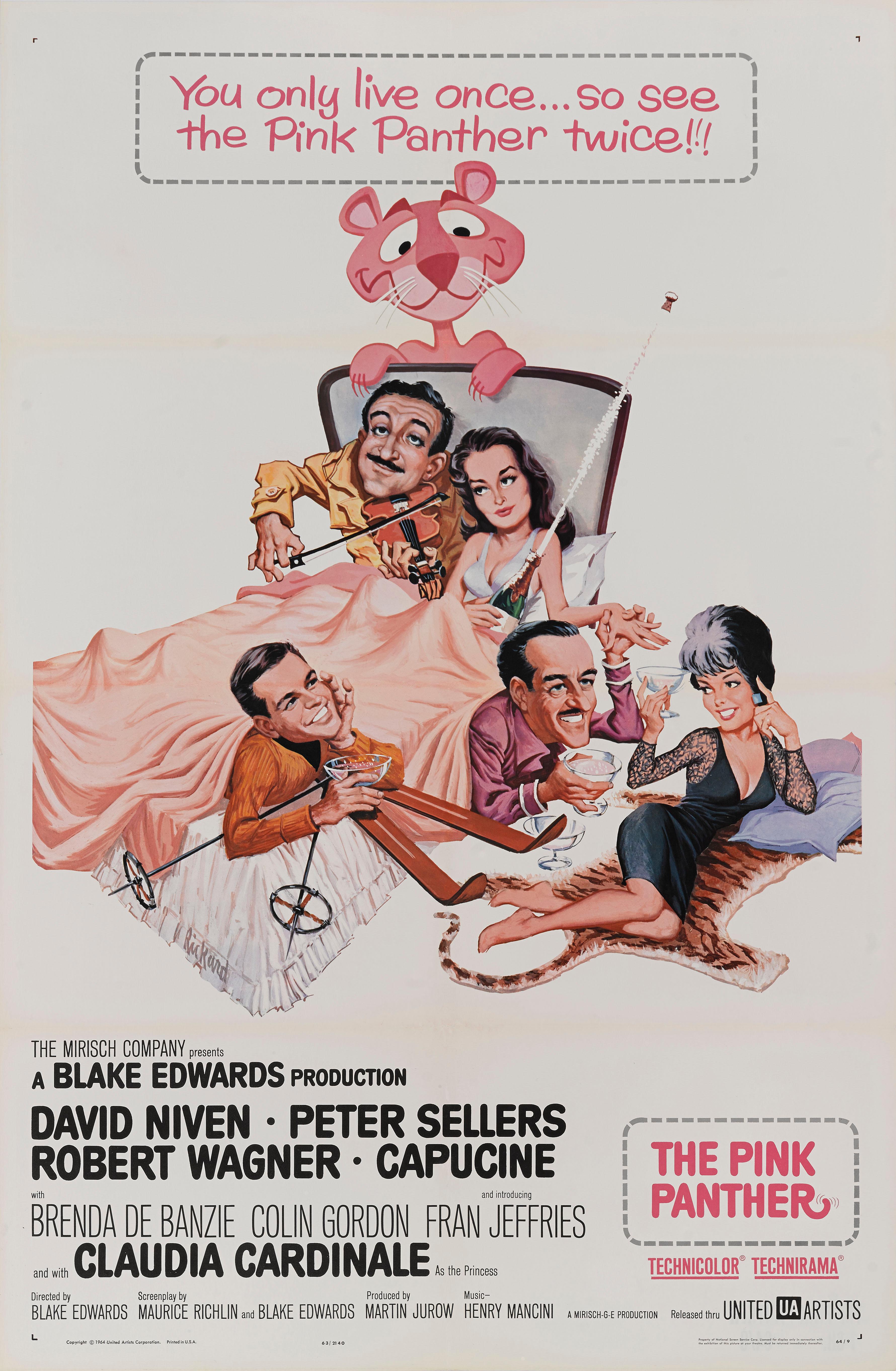 Cartel original estadounidense de la comedia clásica de Blake Edwards protagonizada por Peter Sellers, David Niven, Rober Wagner y Simone Clouseau.
La obra de arte de este cartel es de Jack Rickard (1922-1983).
Este póster tiene soporte de lino de