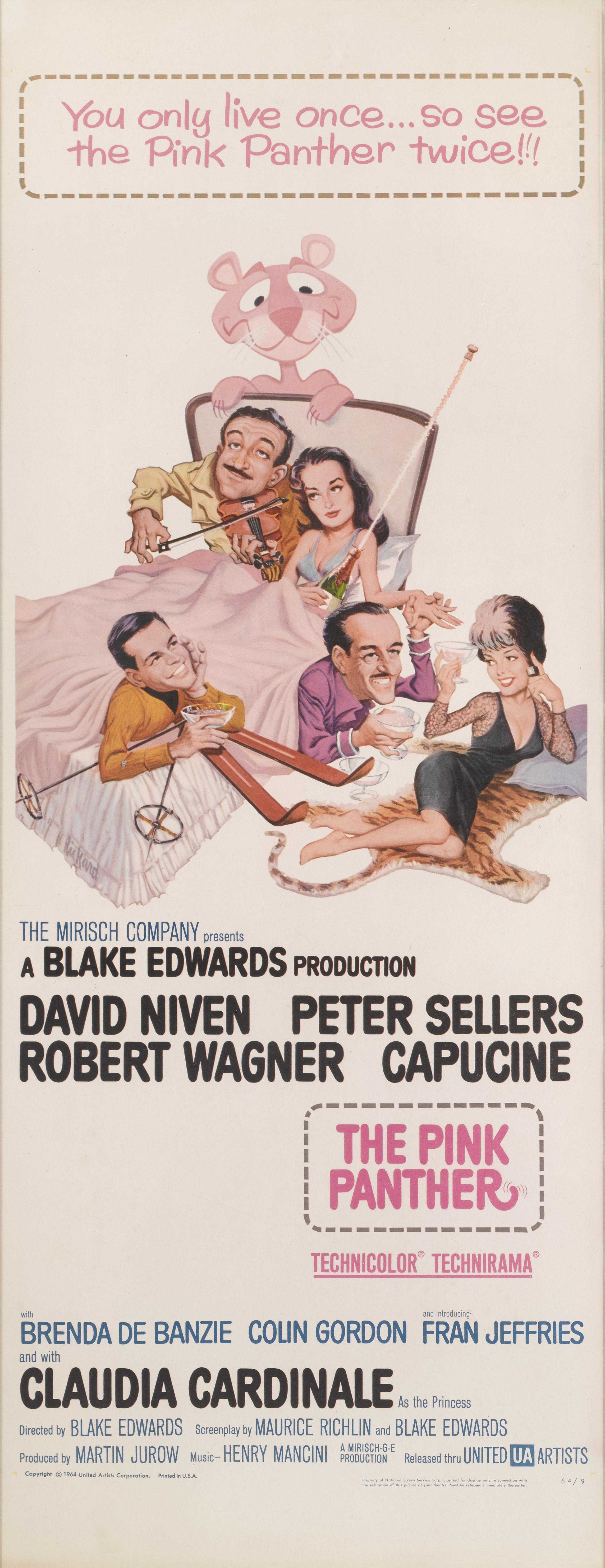Cartel original estadounidense de la comedia clásica de Blake Edwards protagonizada por Peter Sellers, David Niven, Rober Wagner y Simone Clouseau. La obra de arte de este cartel es de Jack Rickard (1922-1983).

La pieza está desplegada y embalada