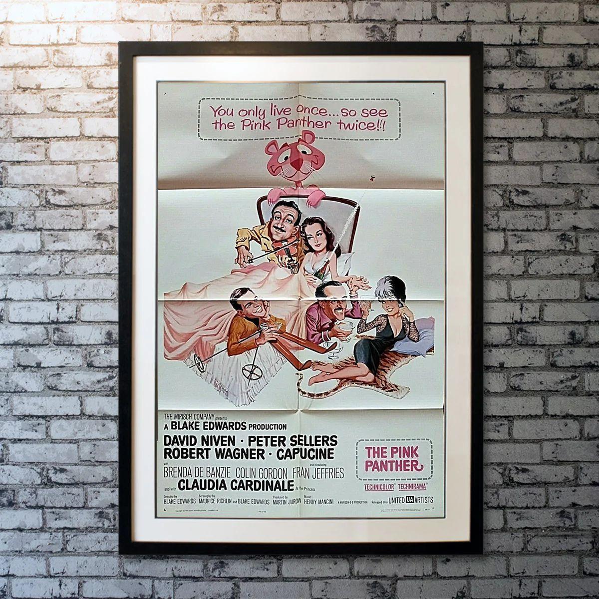 The Pink Panther, Unframed Poster, 1963

Original One Sheet (27 x 41 inches). The bumbling Inspector Clouseau travels to Rome to catch a notorious jewel thief known as 