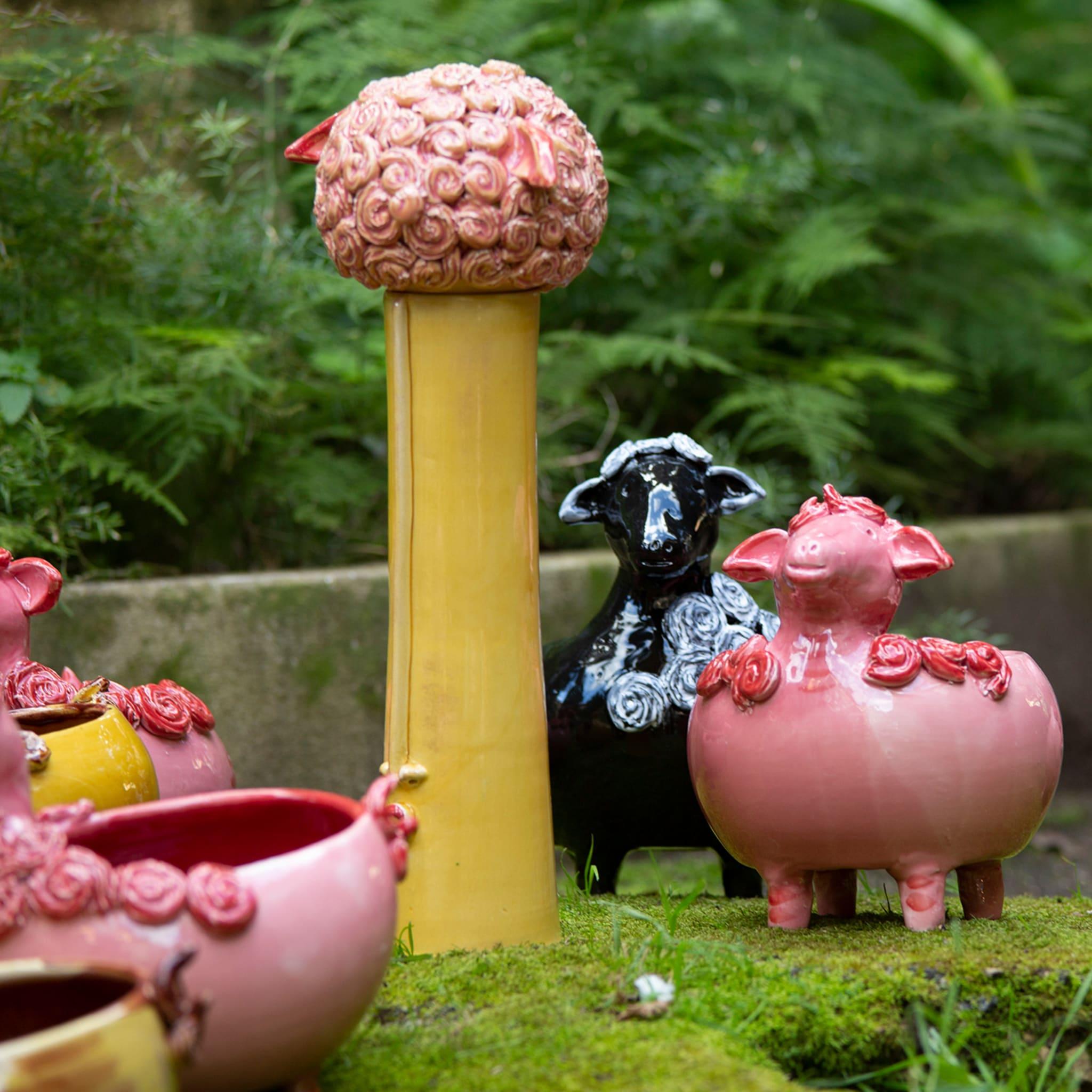 Italian The Pink Sheep Vase Holder For Sale