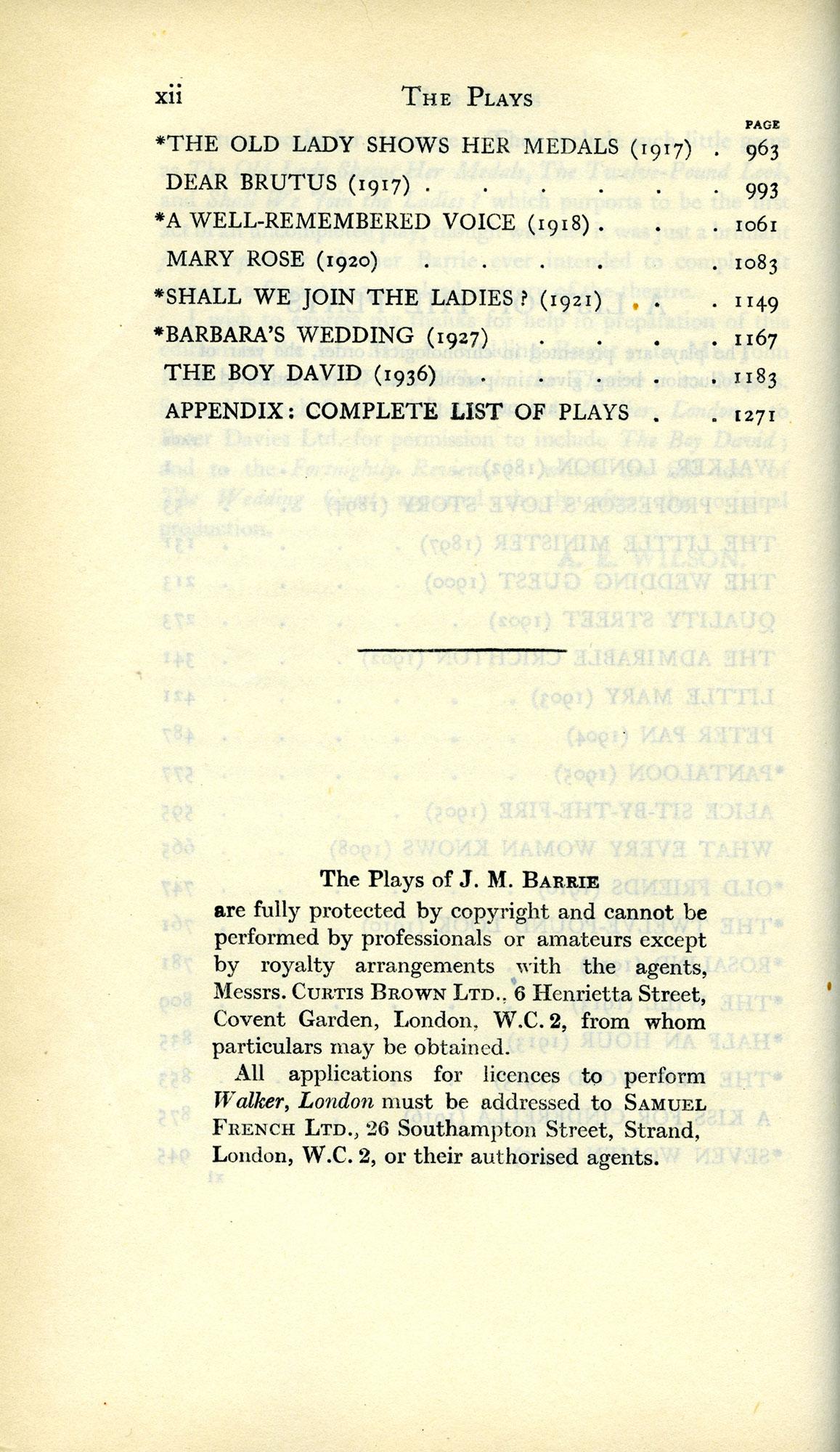 Leather The Plays of J.M. Barrie; In One Volume (by the creator of PETER PAN) For Sale