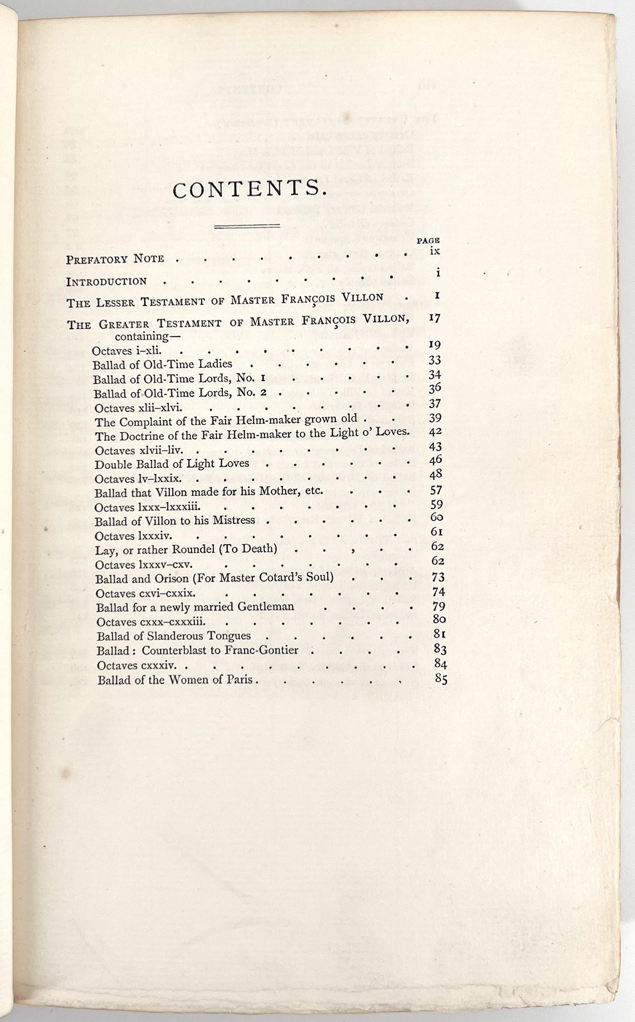 Die Gedichte des Meisters  François Villon aus Paris, 1892 (Leder) im Angebot