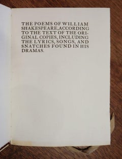The Poems of William Shakespeare, Essex House Press