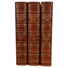 Les œuvres poétiques et dramatiques de Robert Browning liées en cuir et en tissu