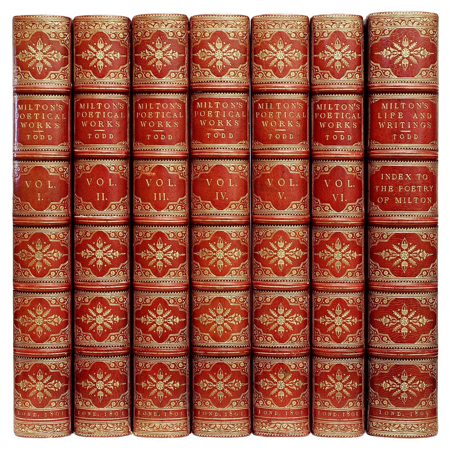 The Poetical Works of John Milton. 7 vols. - 1801 - THE ROBERT HOE COPY ! For Sale