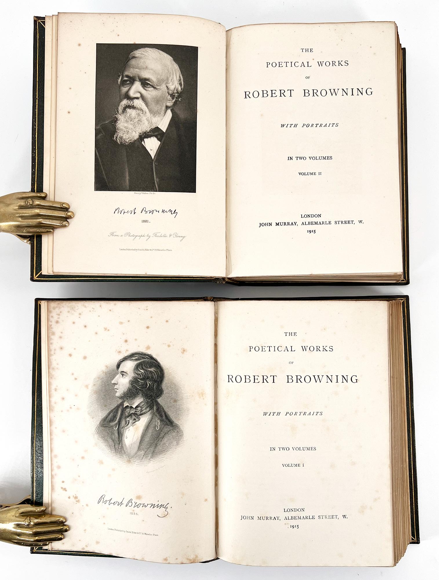 London: John Murray, 1915.
2 volumes, 8vo; 7 1/2 x 5 1/8 inches (190 x130 mm). Vol. 1: xvi, 748 pp.; Vol. 2: vii, 786 pp. Engraved frontispiece portrait of the author in 1835 in Vol. 1; Photograph of the author in 1881 and his facsimile signature in