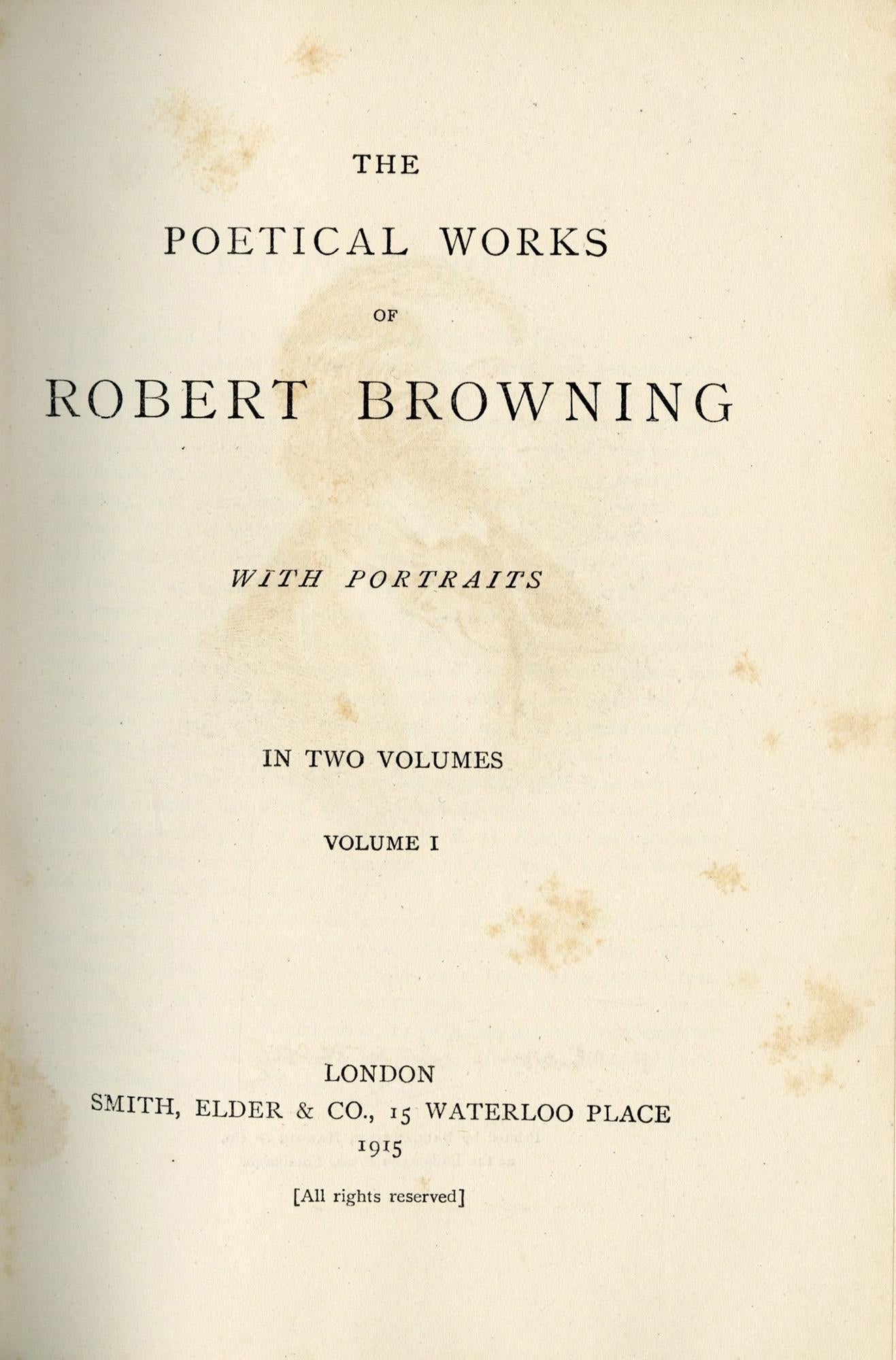 English The Poetical Works of Robert Browning - 2 Volumes For Sale