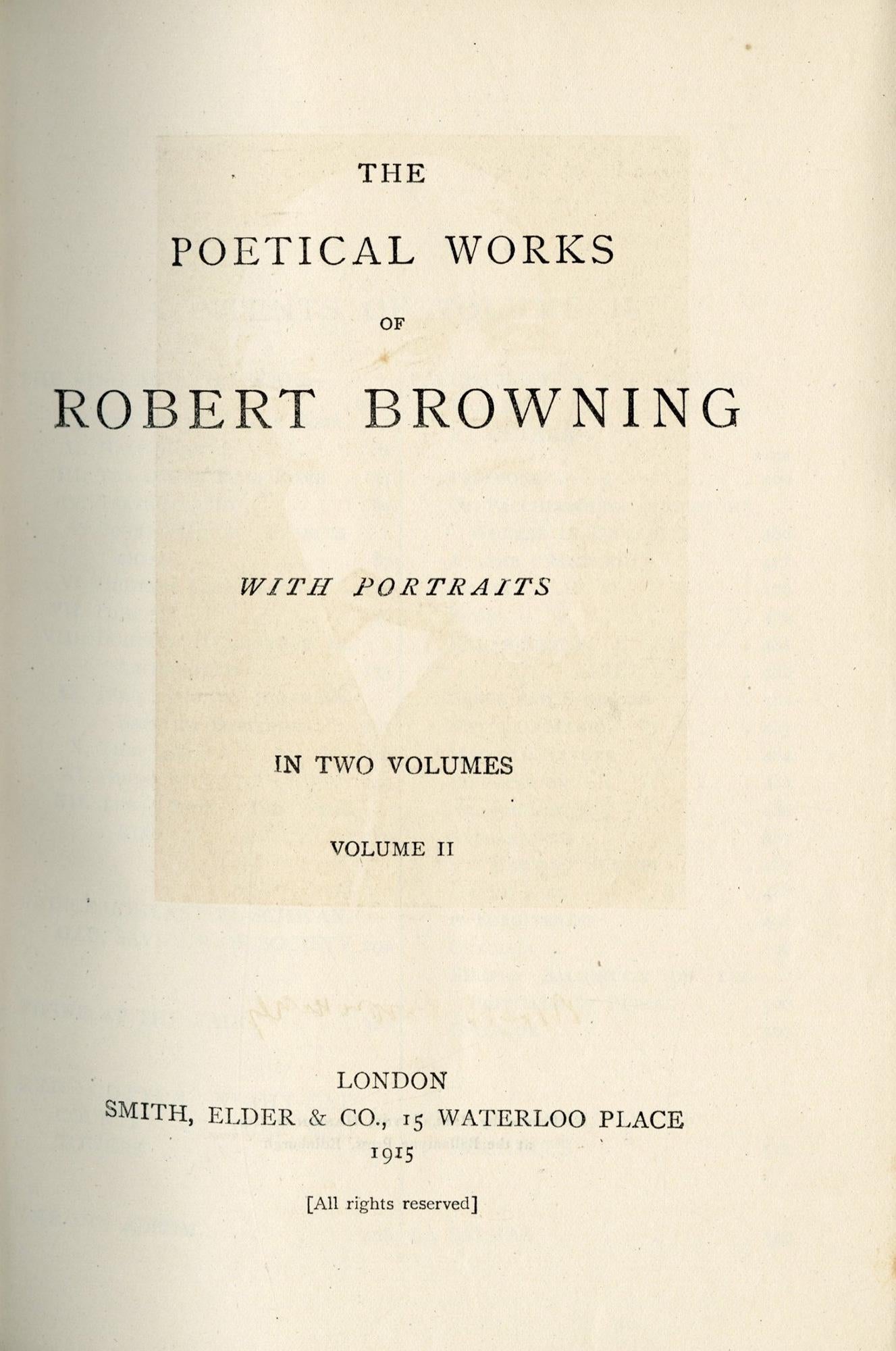 The Poetical Works of Robert Browning - 2 Volumes In Excellent Condition For Sale In Middletown, NY