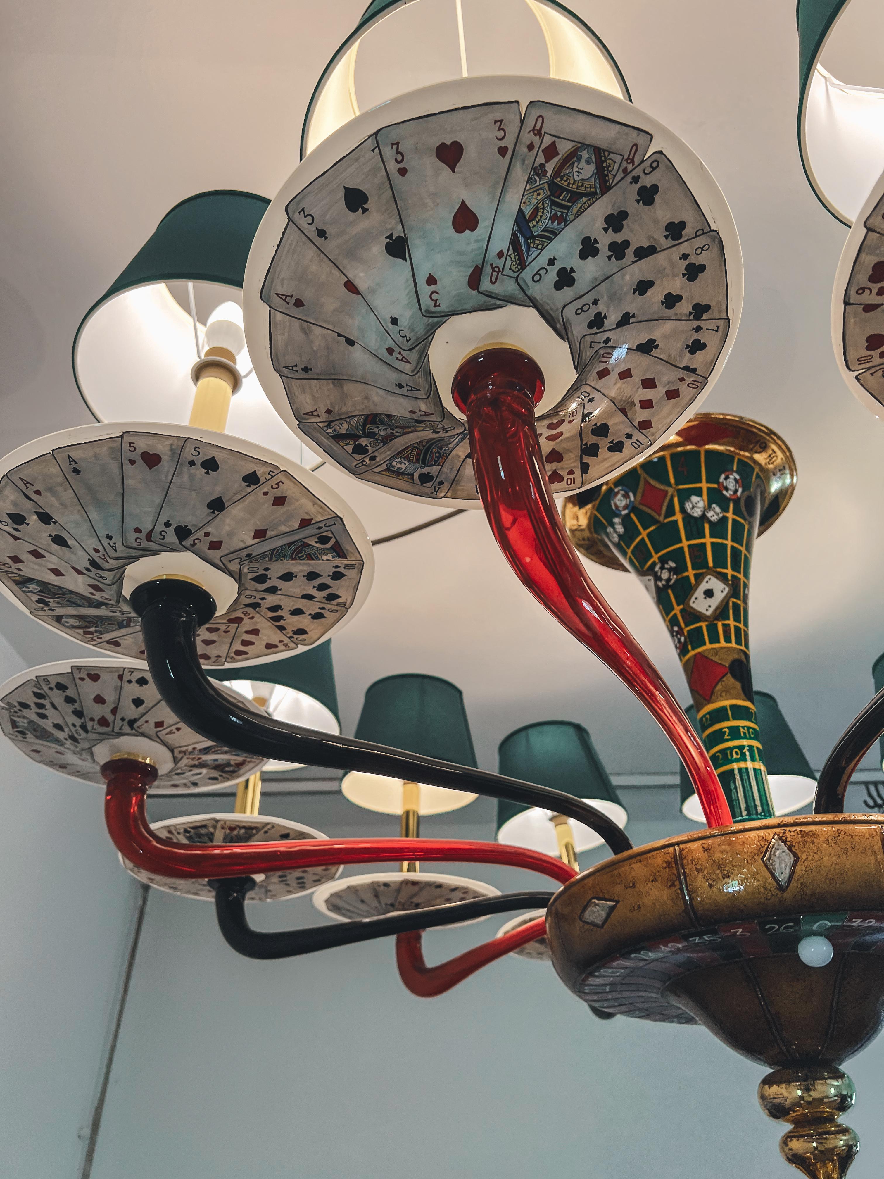 The Poker Stars, Murano Chandelier In Good Condition In Budapest, HU