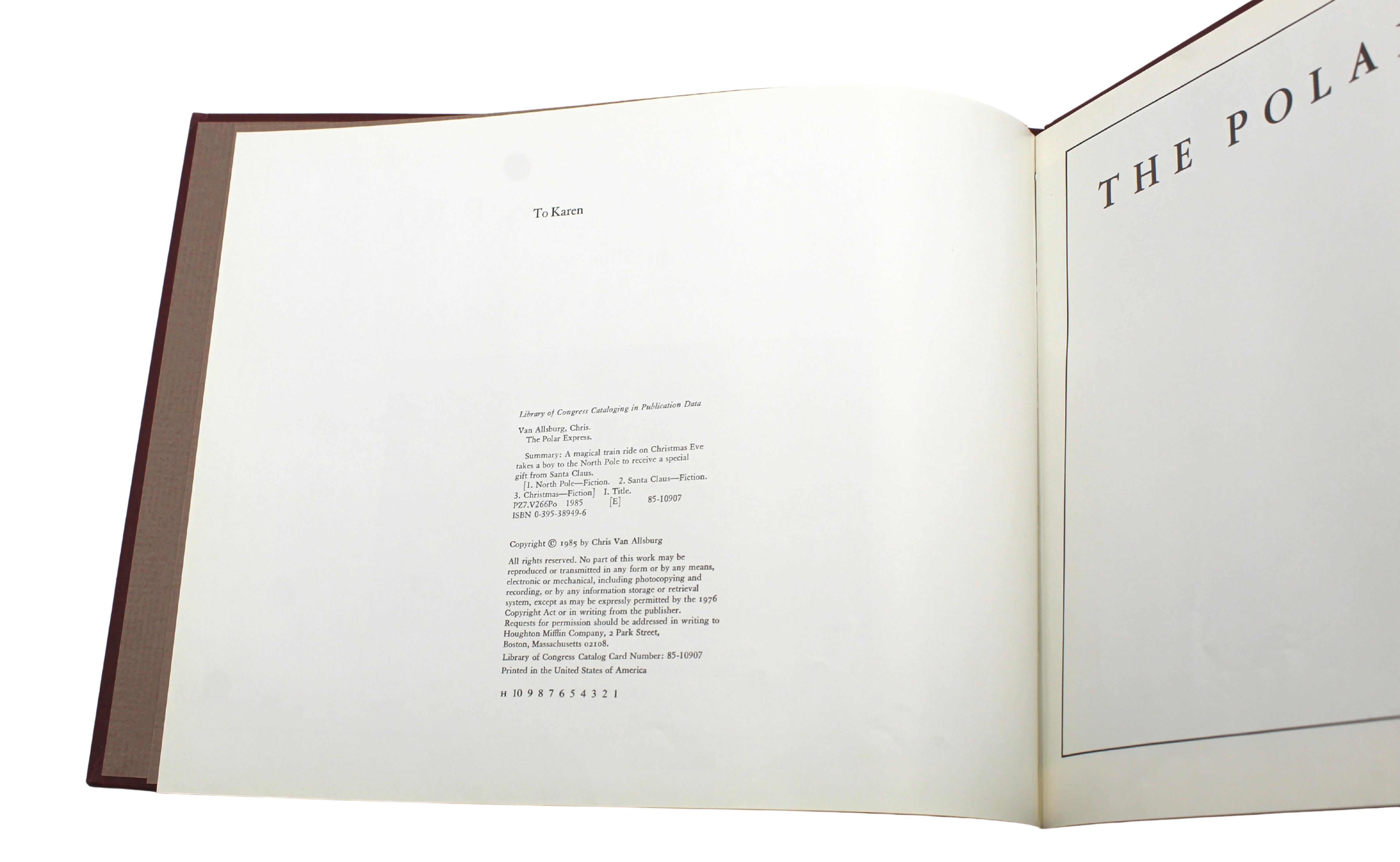 The Polar Express, Firmato da Chris van Allsburg, Prima edizione, 1985 in vendita 1