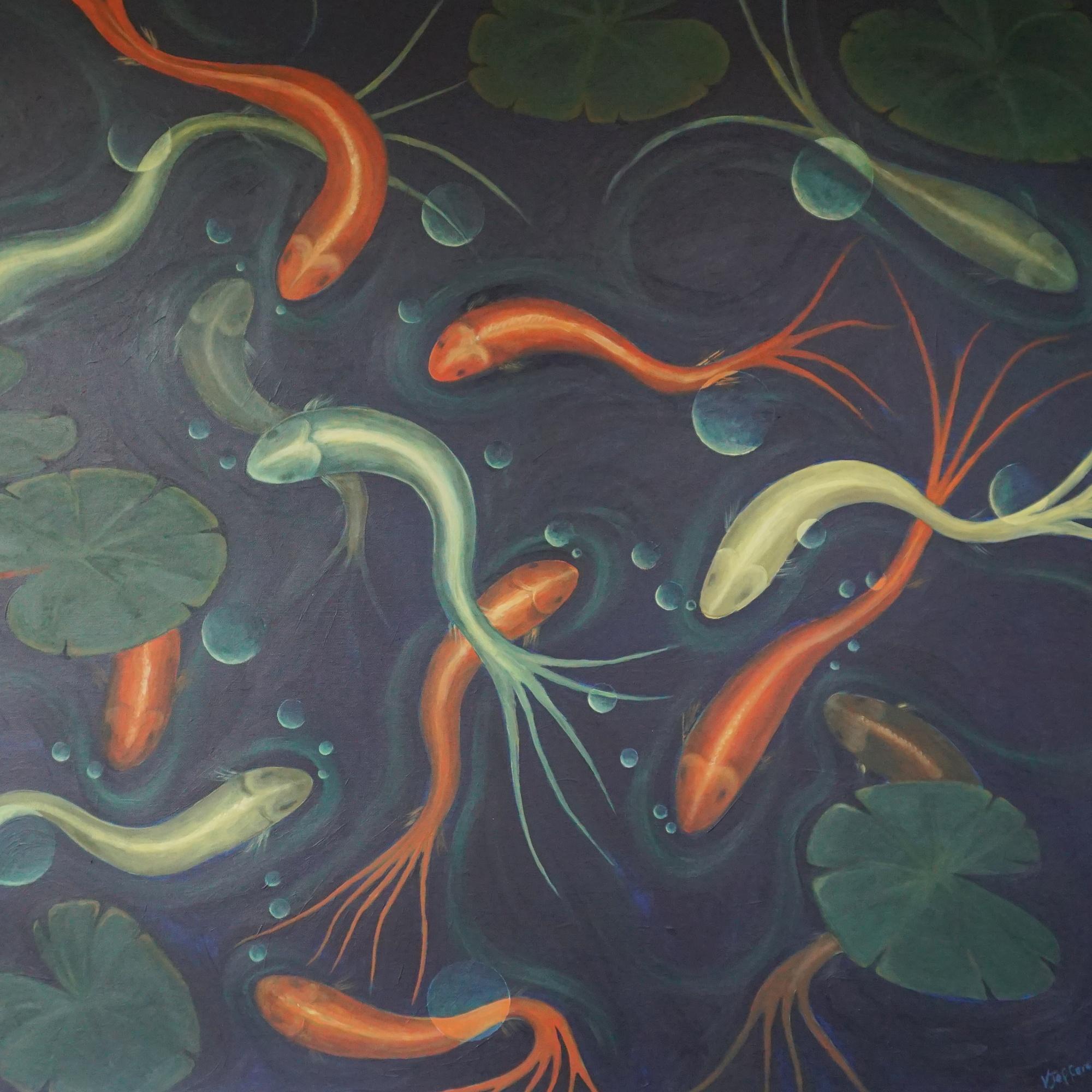 'The Pond' Contemporary Oil on Canvas by Vera Jefferson For Sale 1