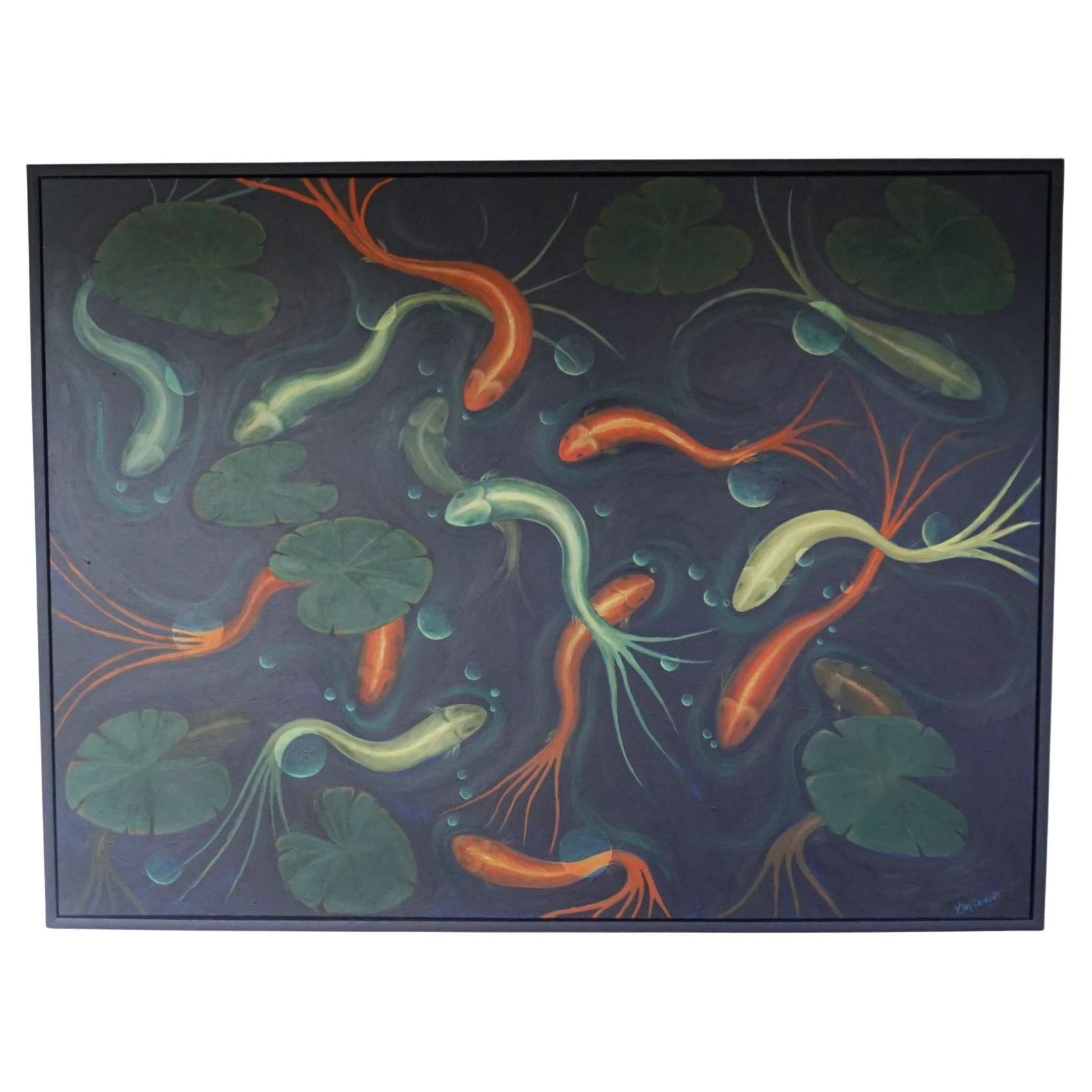'The Pond' Contemporary Oil on Canvas by Vera Jefferson