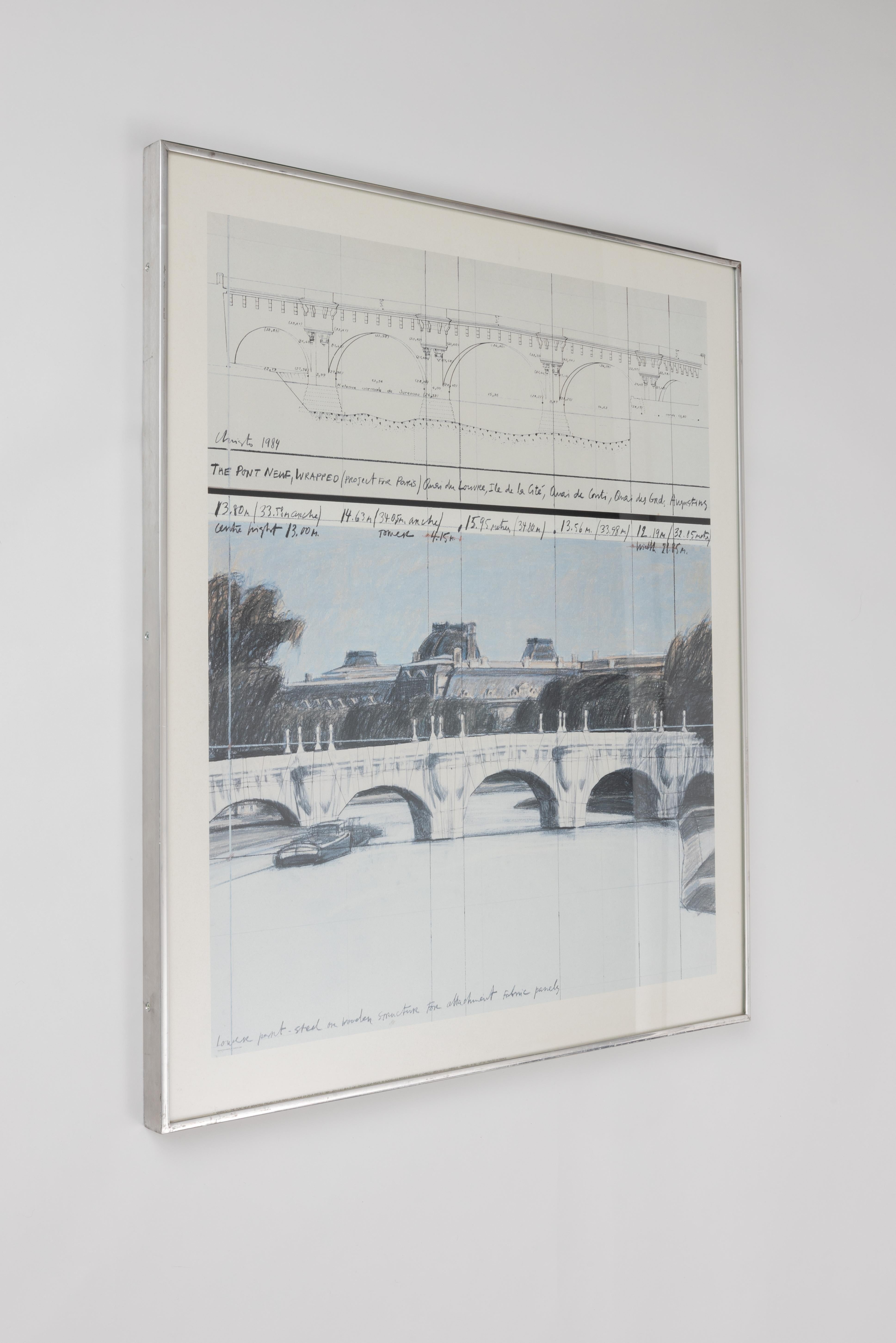 Christo / The Pont Neuf Wrapped / Project For Paris, 1984 Lithograph  In Good Condition For Sale In New York, NY