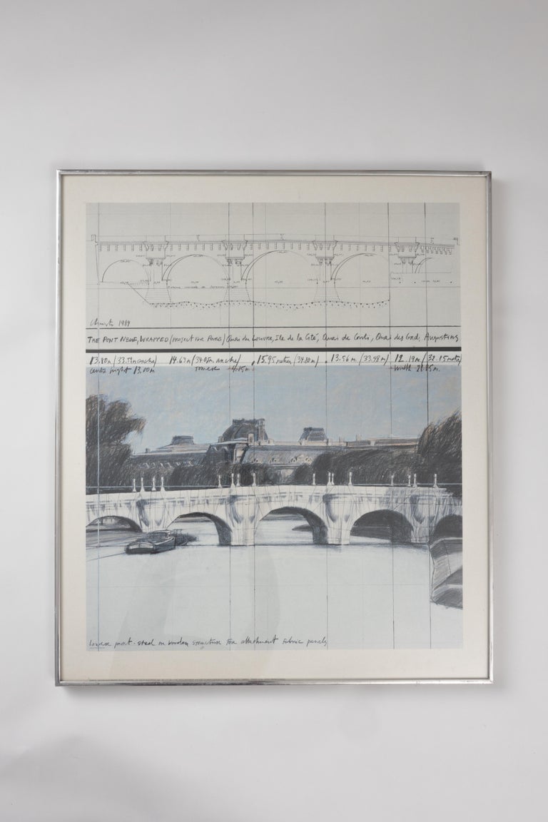 Paper Christo / The Pont Neuf Wrapped / Project For Paris, 1984 Lithograph  For Sale