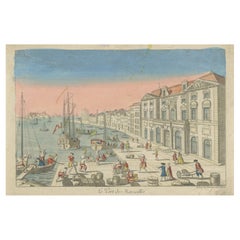 Used The Port of Marseille – 18th Century Hand-Colored Engraving by Daumont, Paris