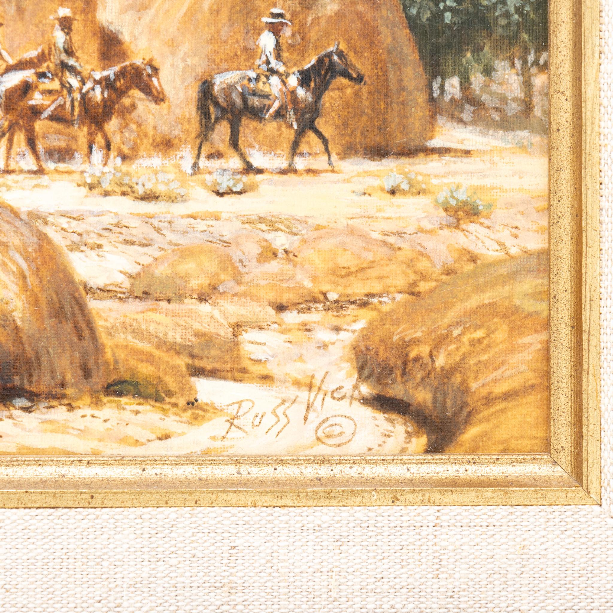 American The Posse Original Western Oil Painting by Russ Vickers For Sale