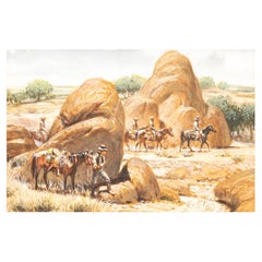 The Posse Pittura ad olio originale western di Russ Vickers